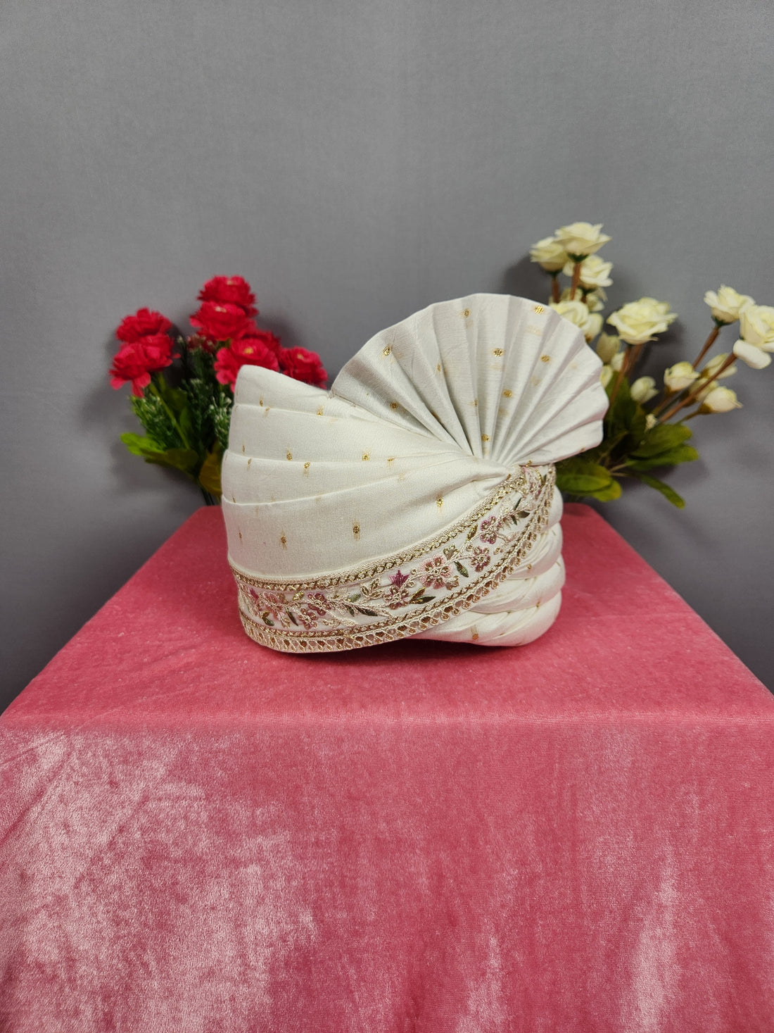 White Groom Turban for Wedding