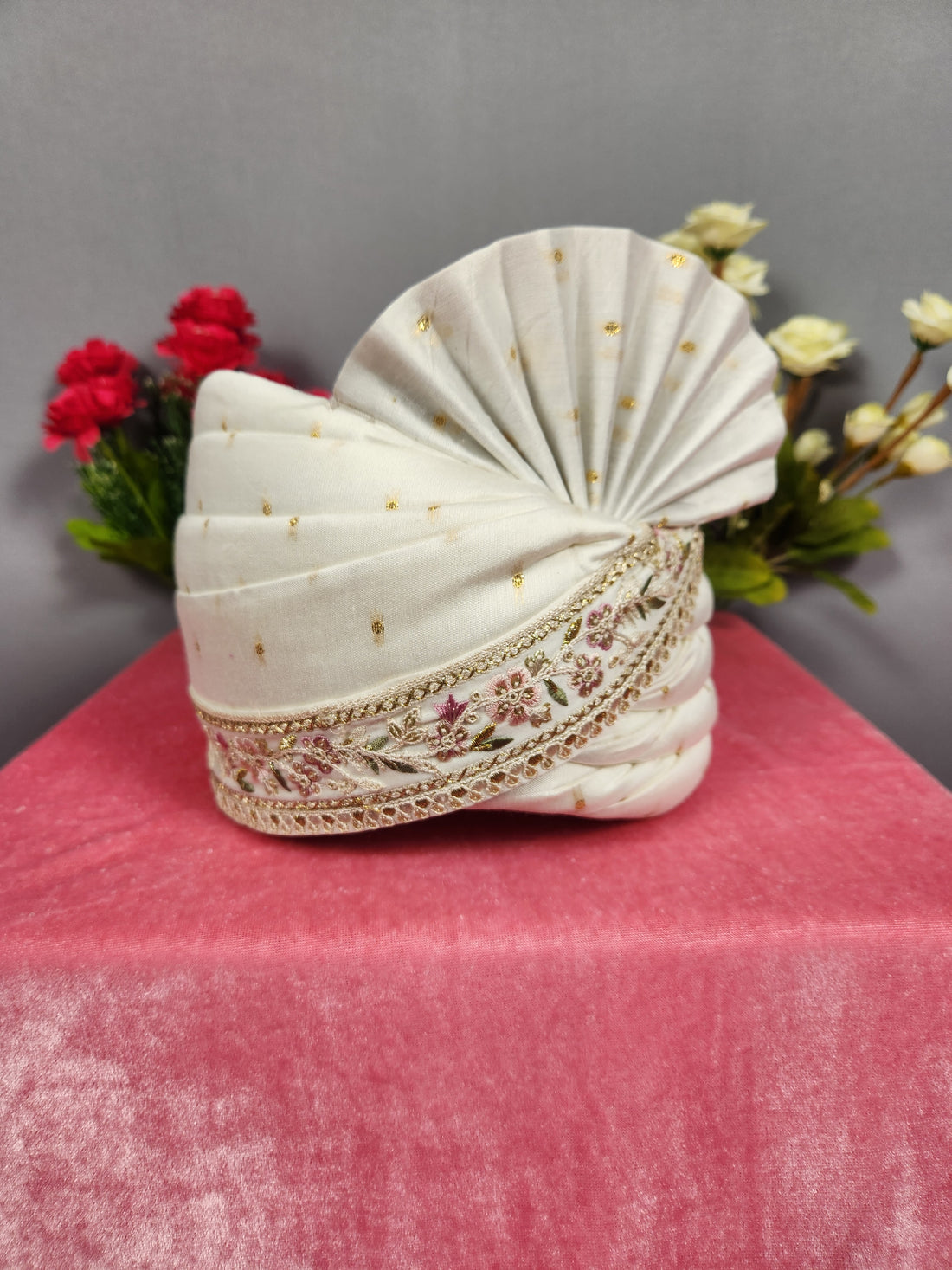 White Groom Turban for Wedding