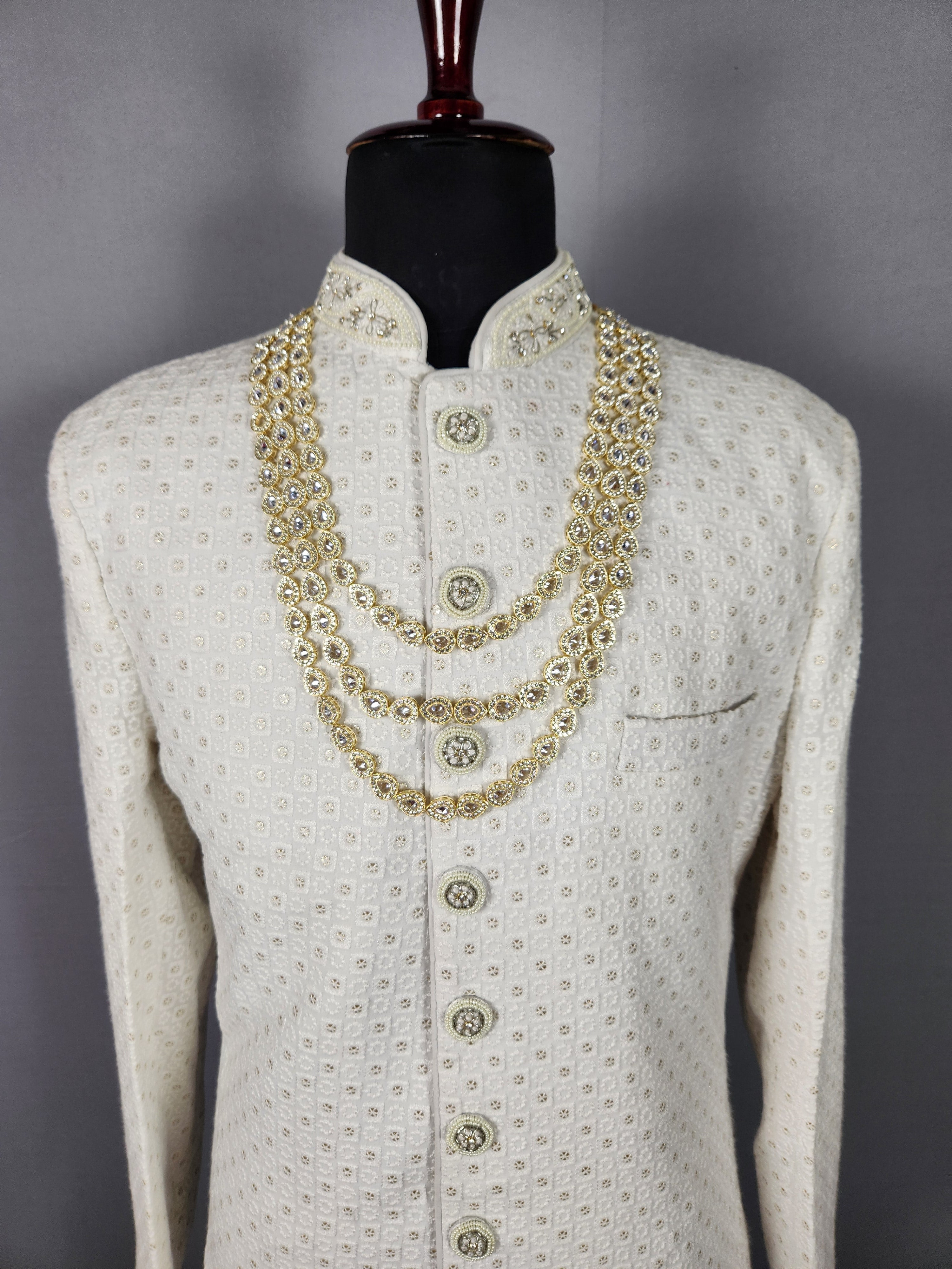 White Diamond Necklace for Groom