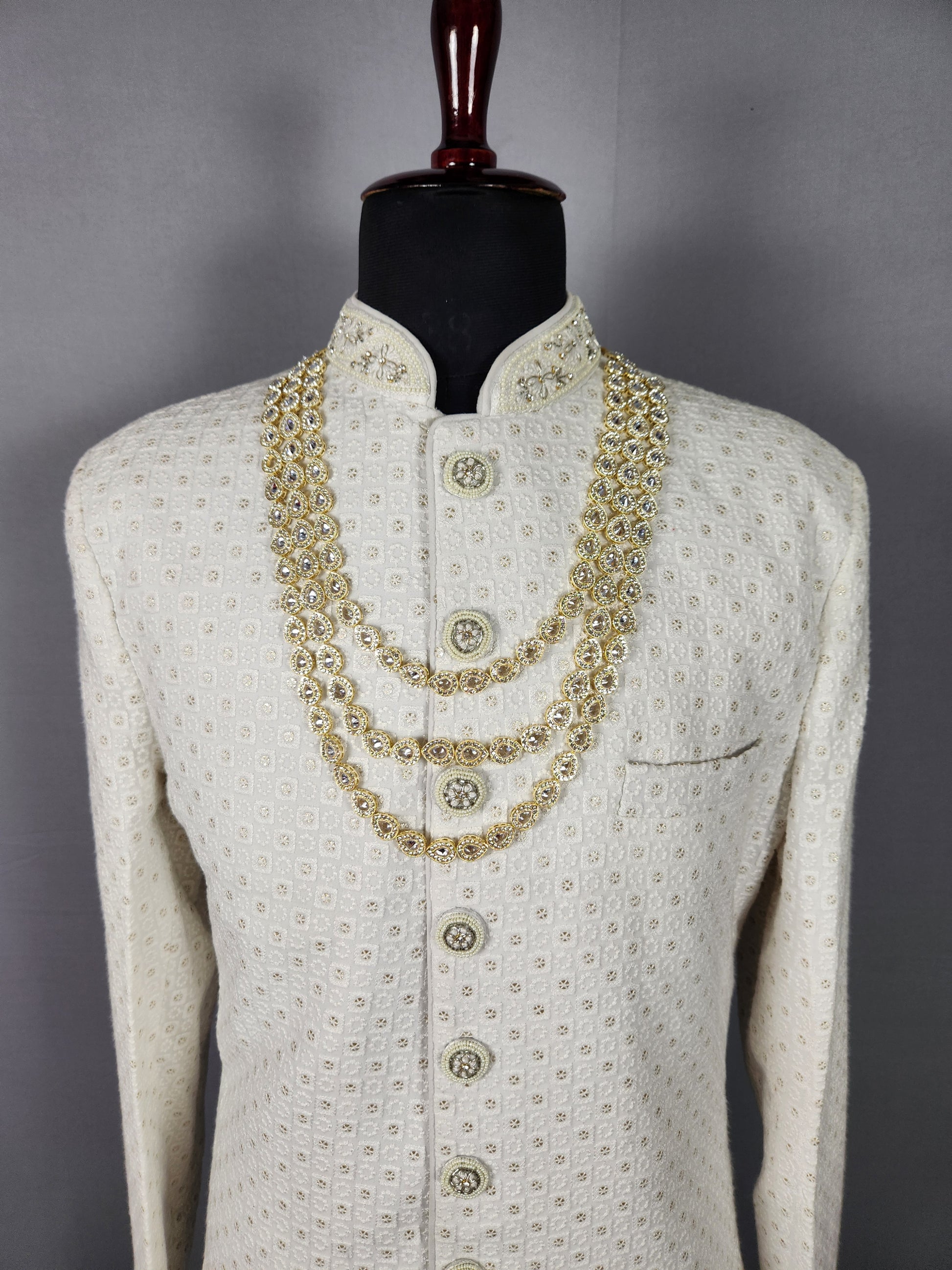 White Diamond Necklace for Groom