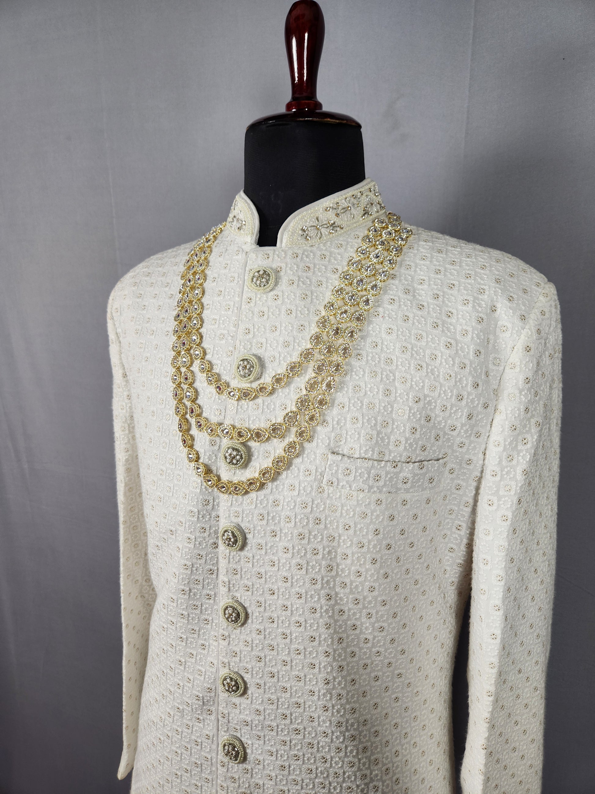 White Diamond Necklace for Groom