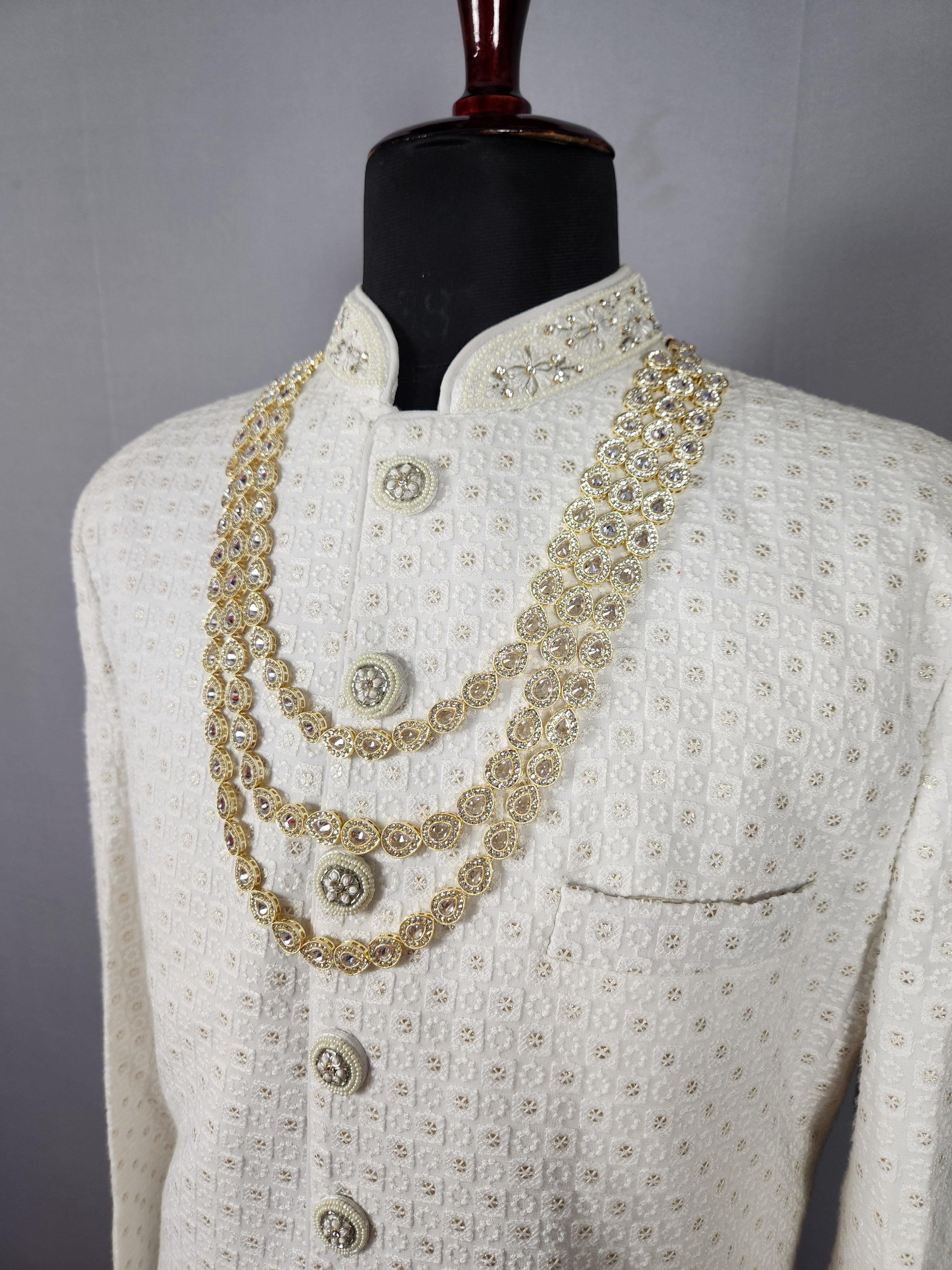 White Diamond Necklace for Groom