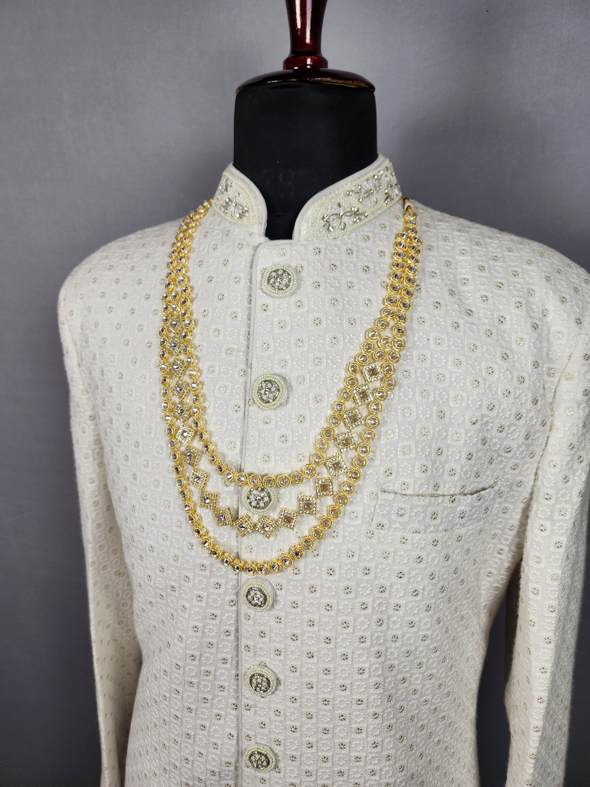 White Diamond Necklace for Groom