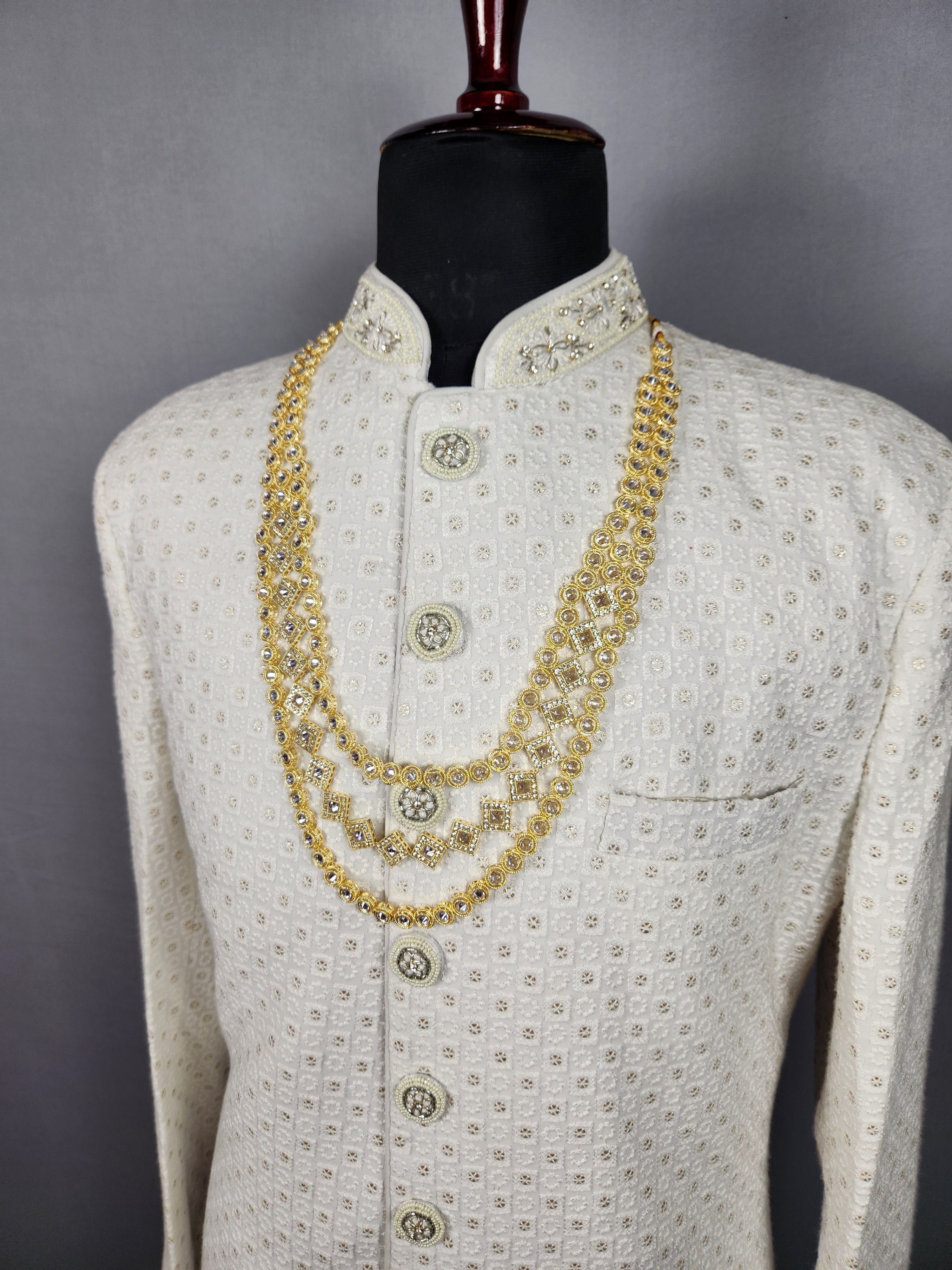 White Diamond Necklace for Groom