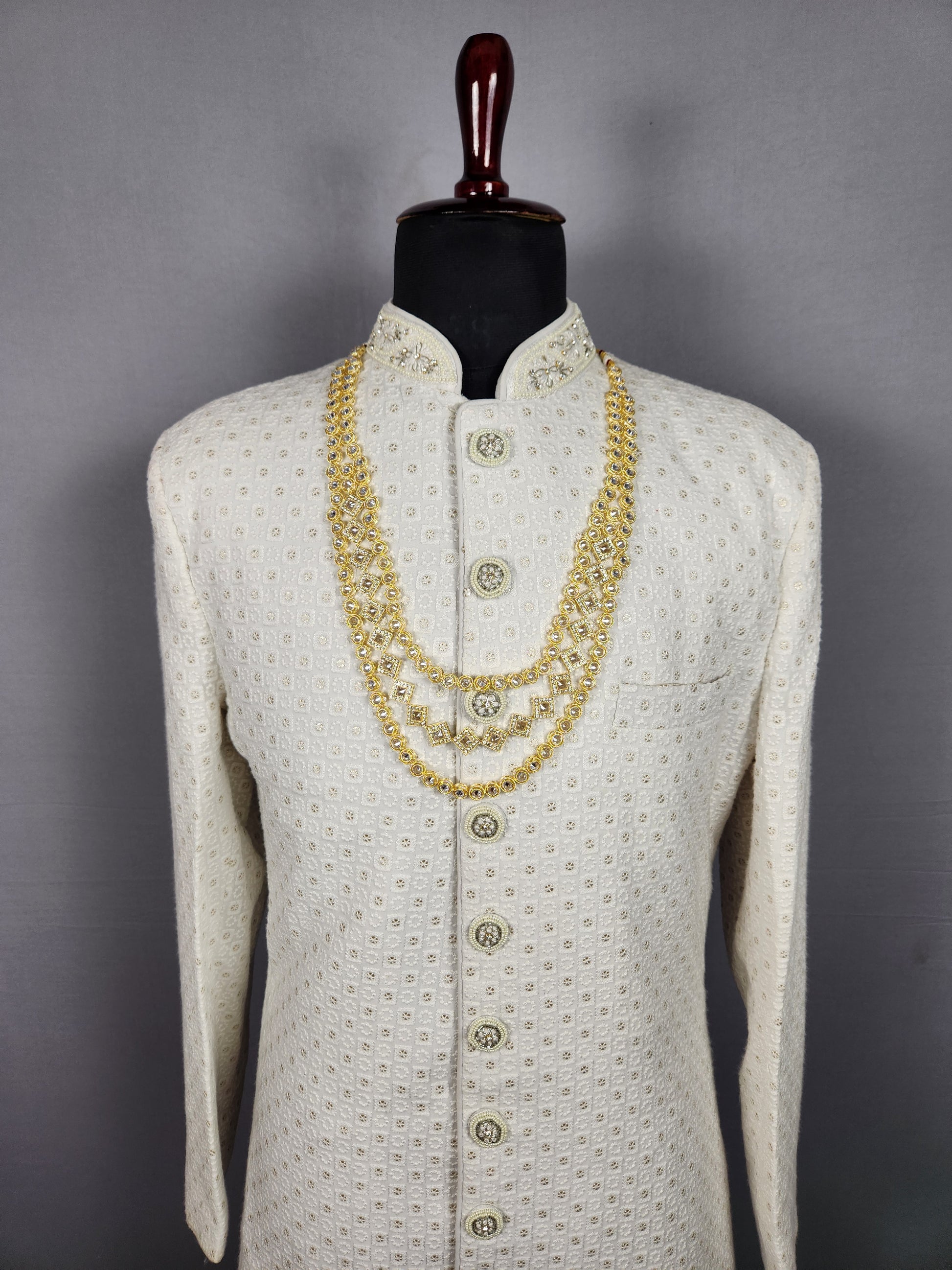 White Diamond Necklace for Groom