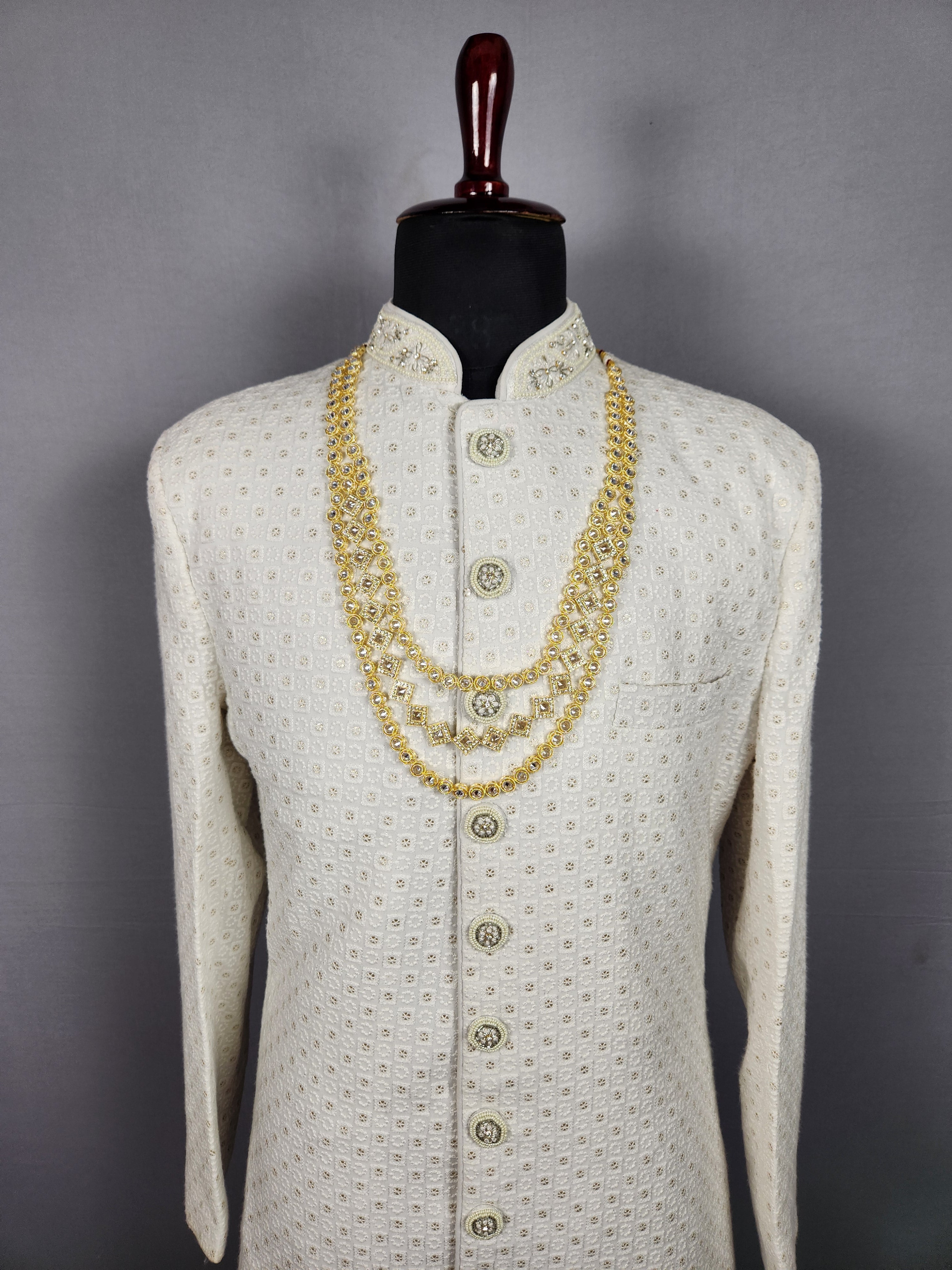 White Diamond Necklace for Groom