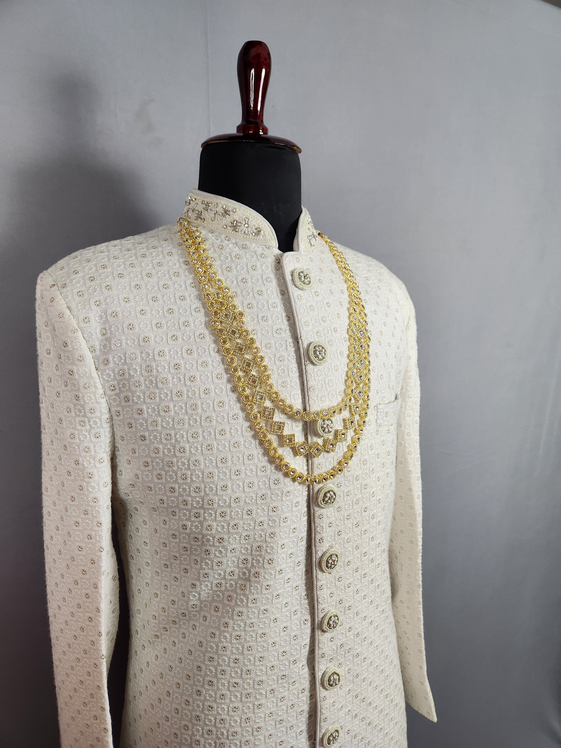 White Diamond Necklace for Groom