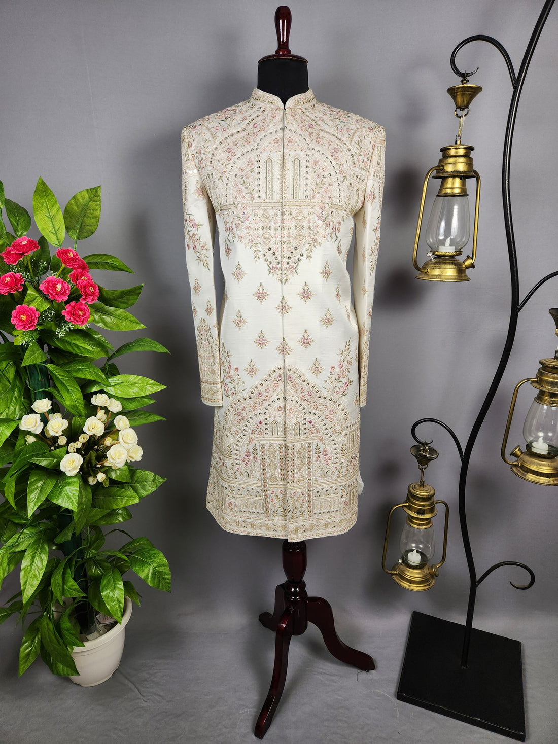 White Sherwani for Groom  -   Indian Wedding Outfit for Men