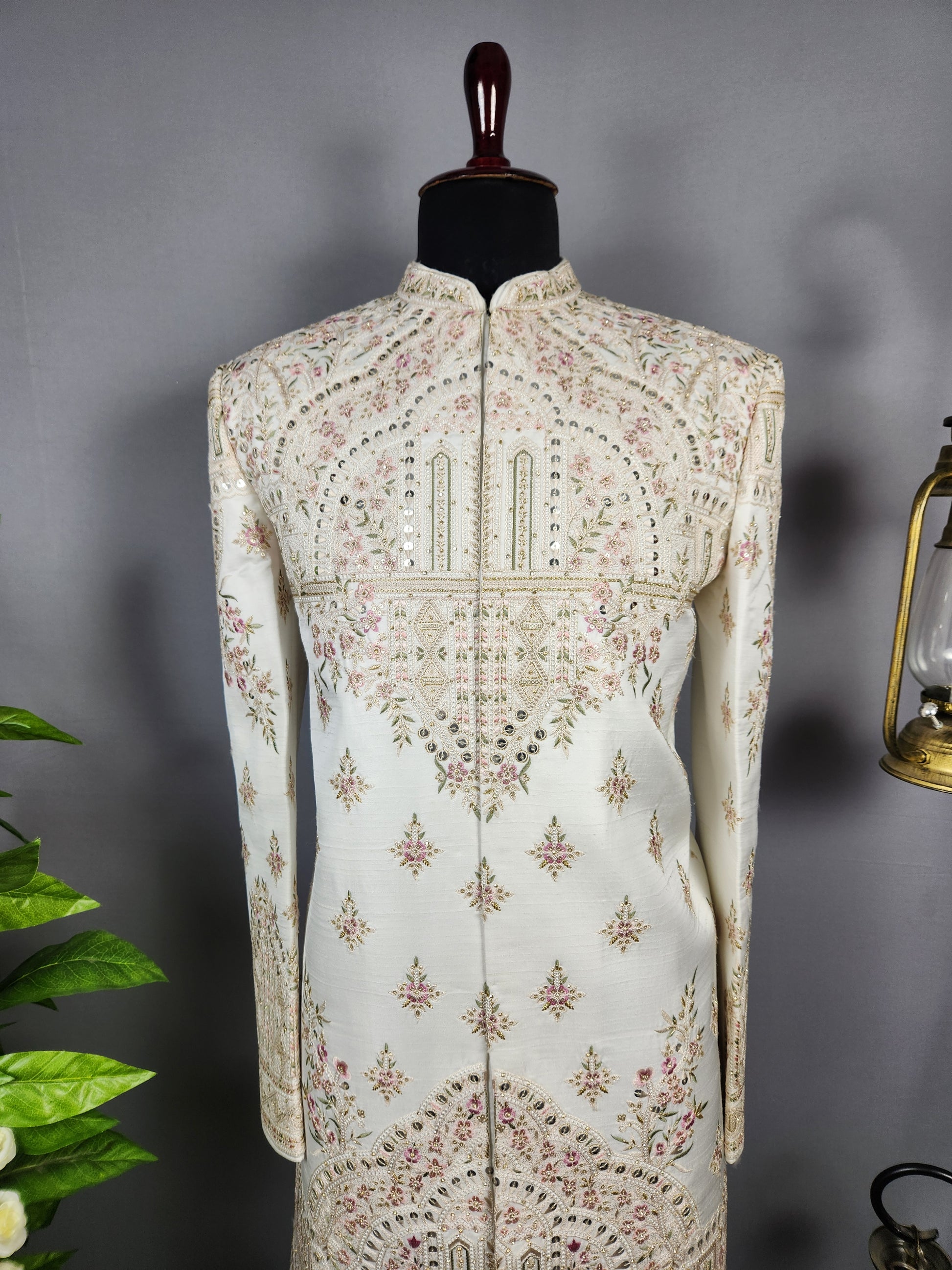 White Sherwani for Groom  -   Indian Wedding Outfit for Men