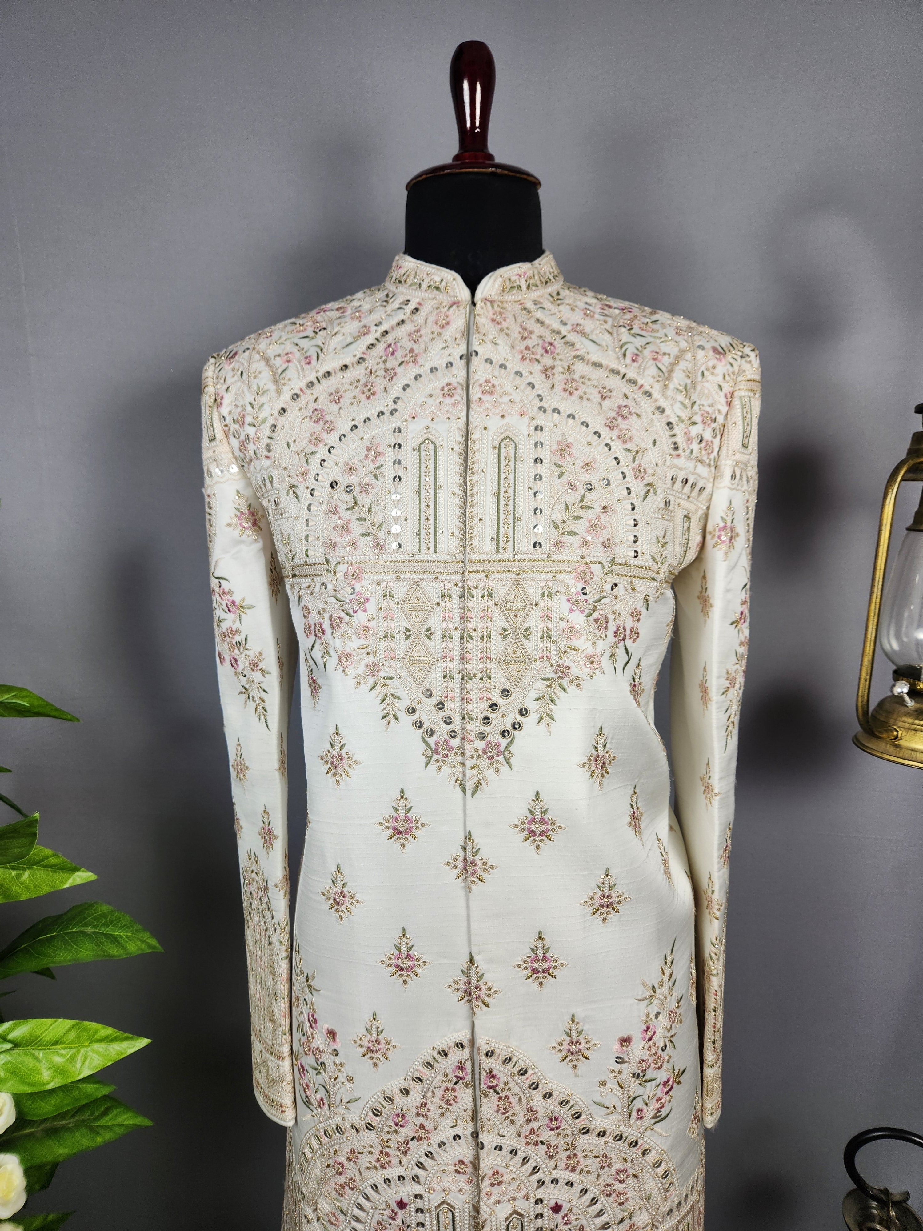 White Sherwani for Groom  -   Indian Wedding Outfit for Men