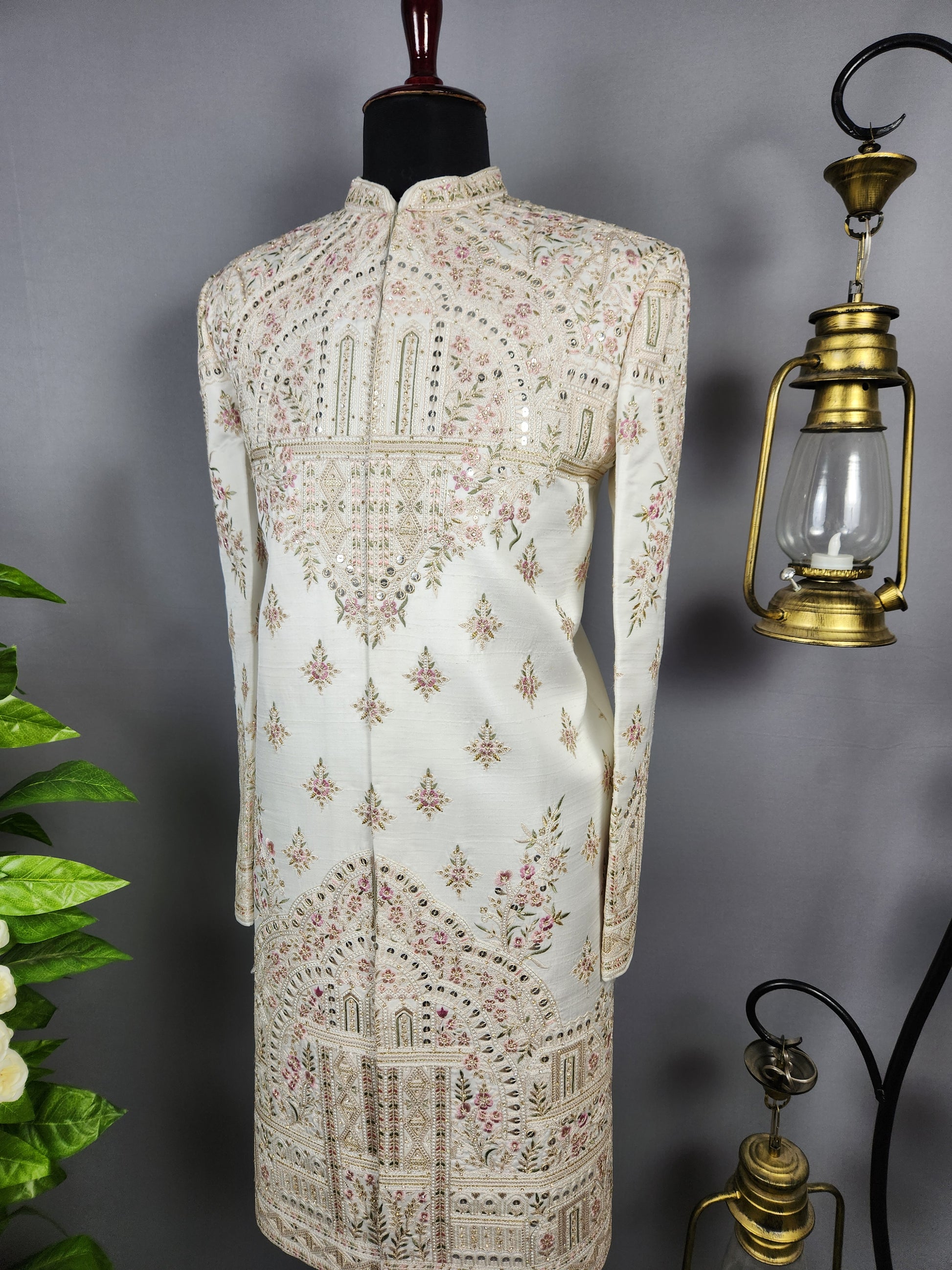 White Sherwani for Groom  -   Indian Wedding Outfit for Men