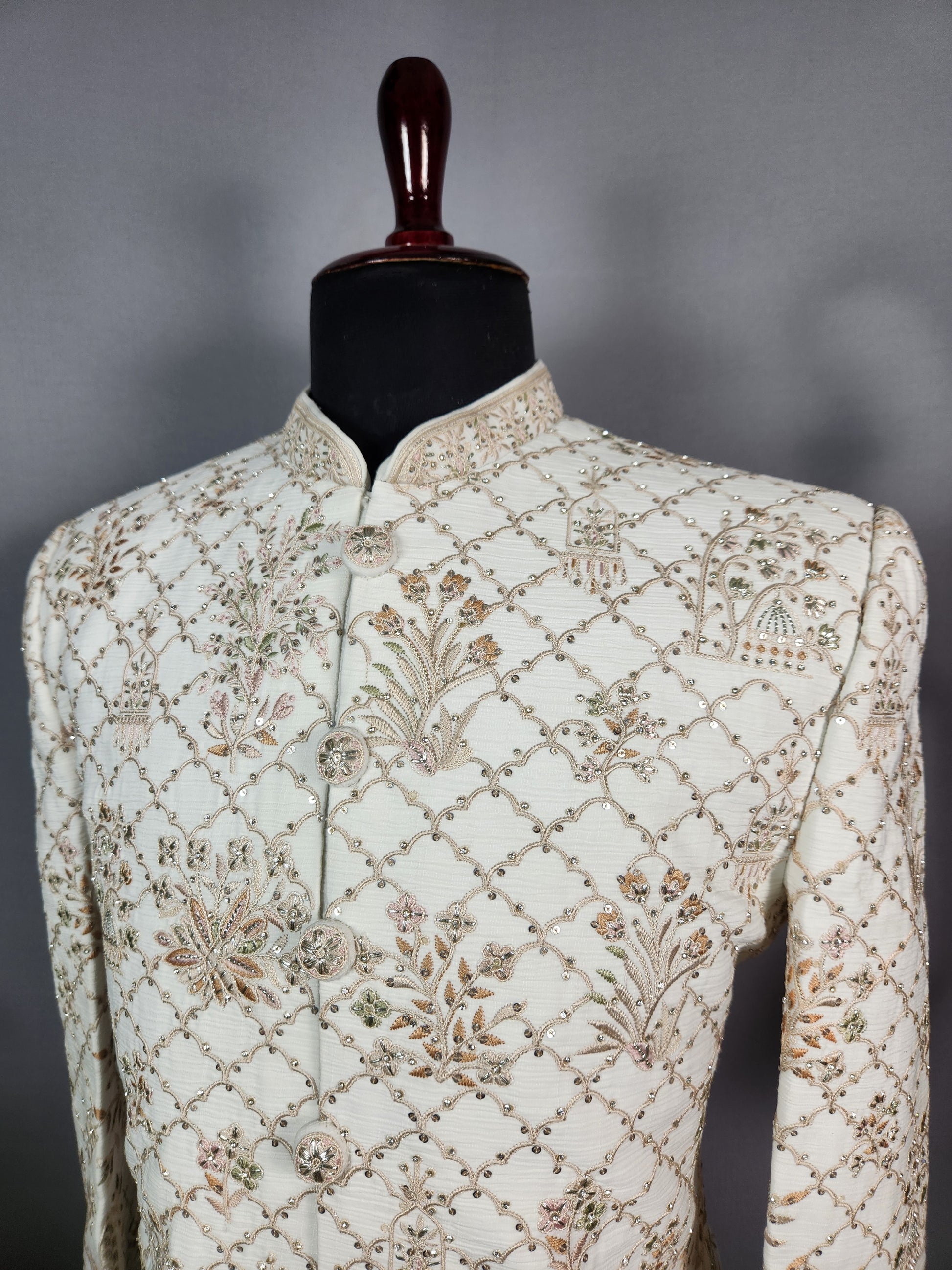 White Sherwani for Groom  -   Indian Wedding Outfit for Men