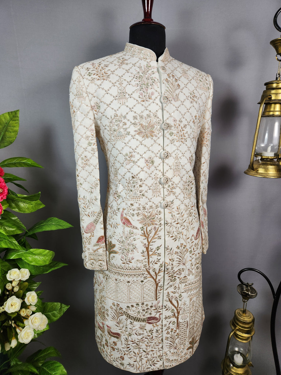 White Sherwani for Groom  -   Indian Wedding Outfit for Men