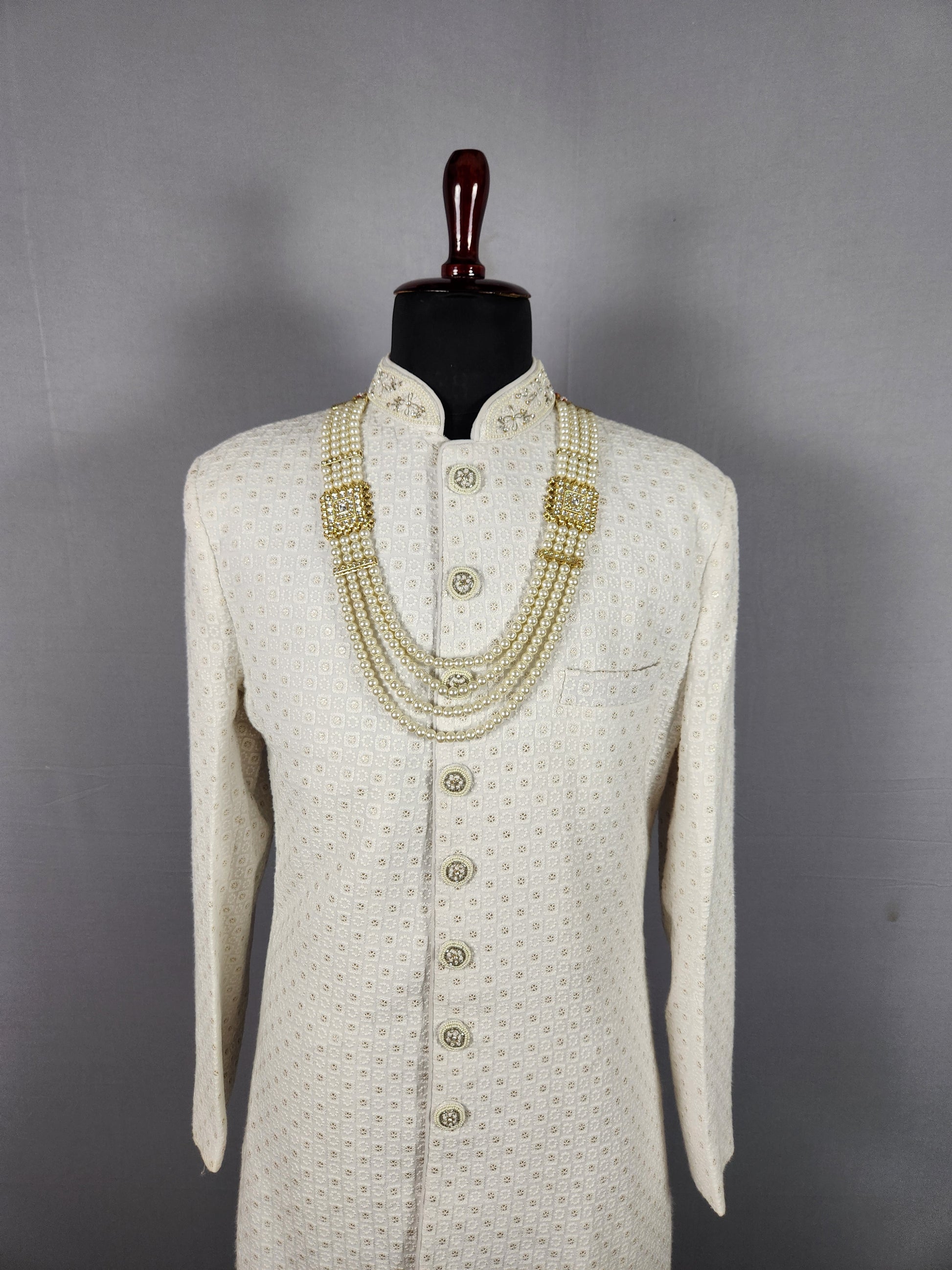 White Pearl Necklace For Groom