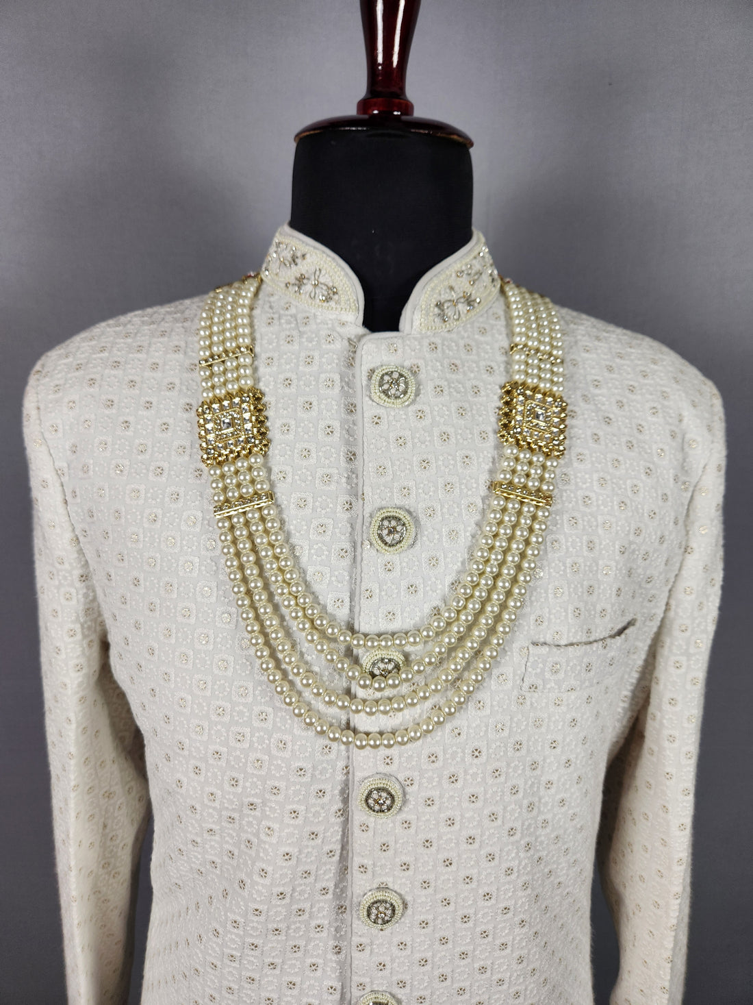 White Pearl Necklace For Groom