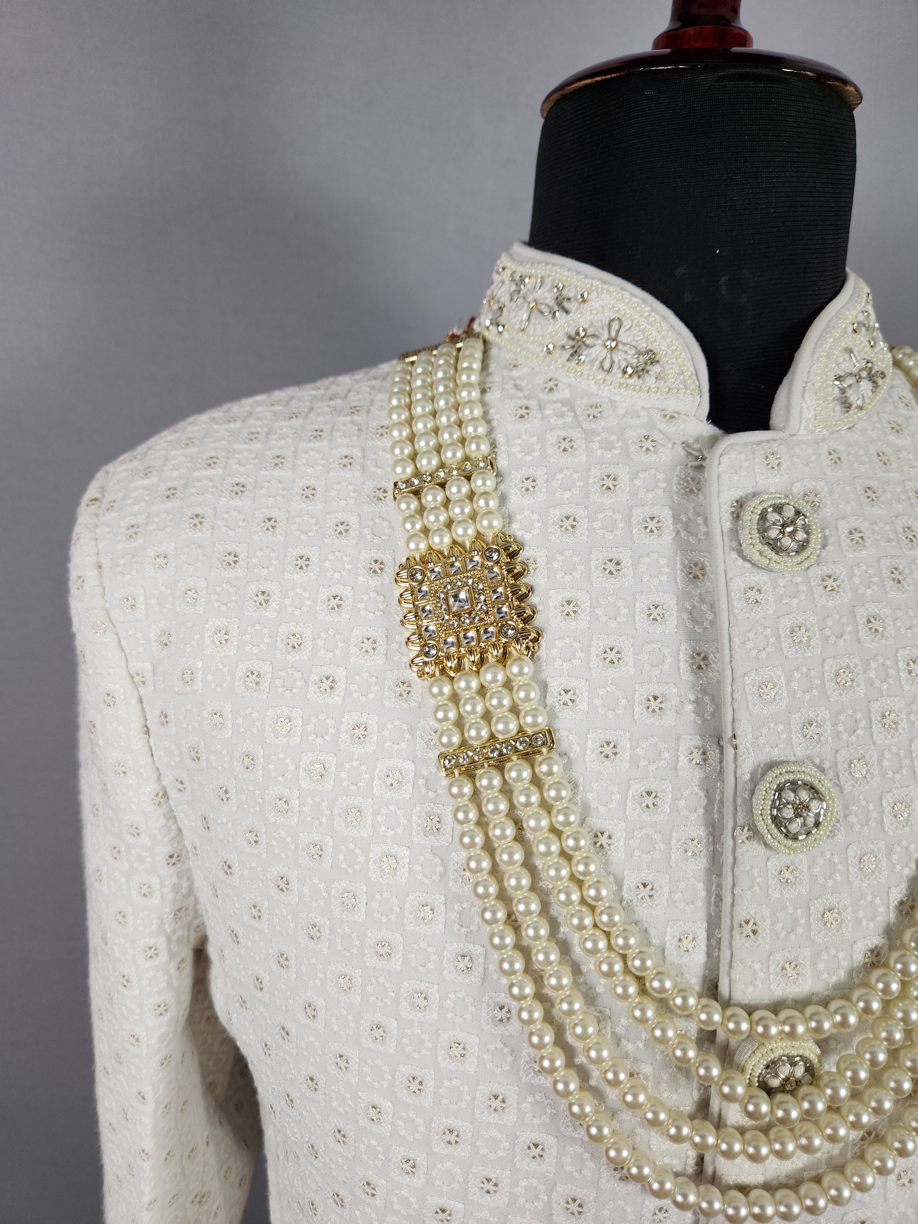 White Pearl Necklace For Groom