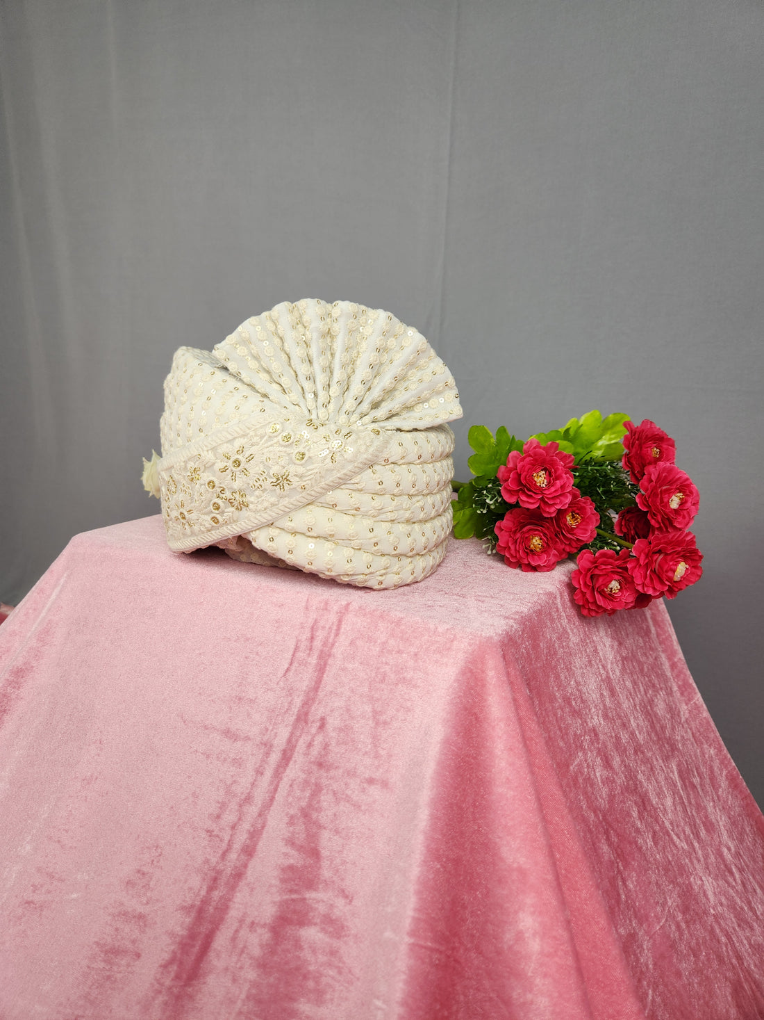 White Groom Turban For Sherwani
