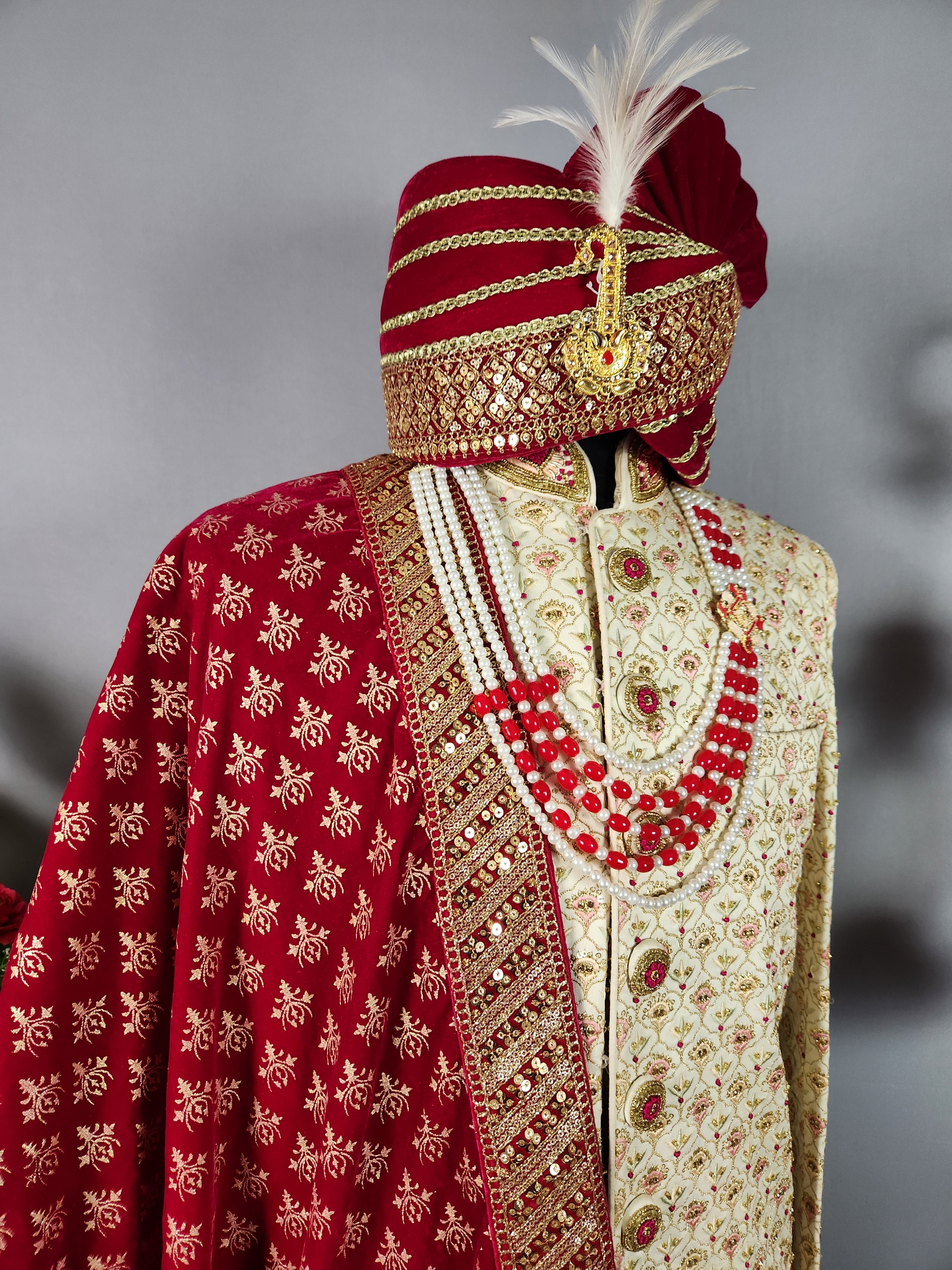 White Sherwani for Groom  -   Indian Wedding Outfit for Men