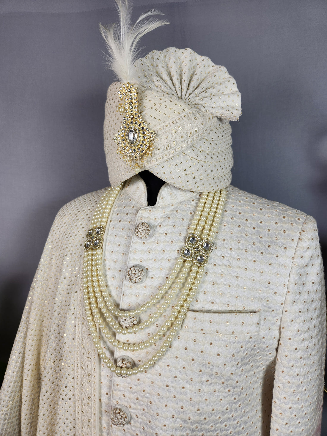 White Sherwani for Groom  -   Indian Wedding Outfit for Men