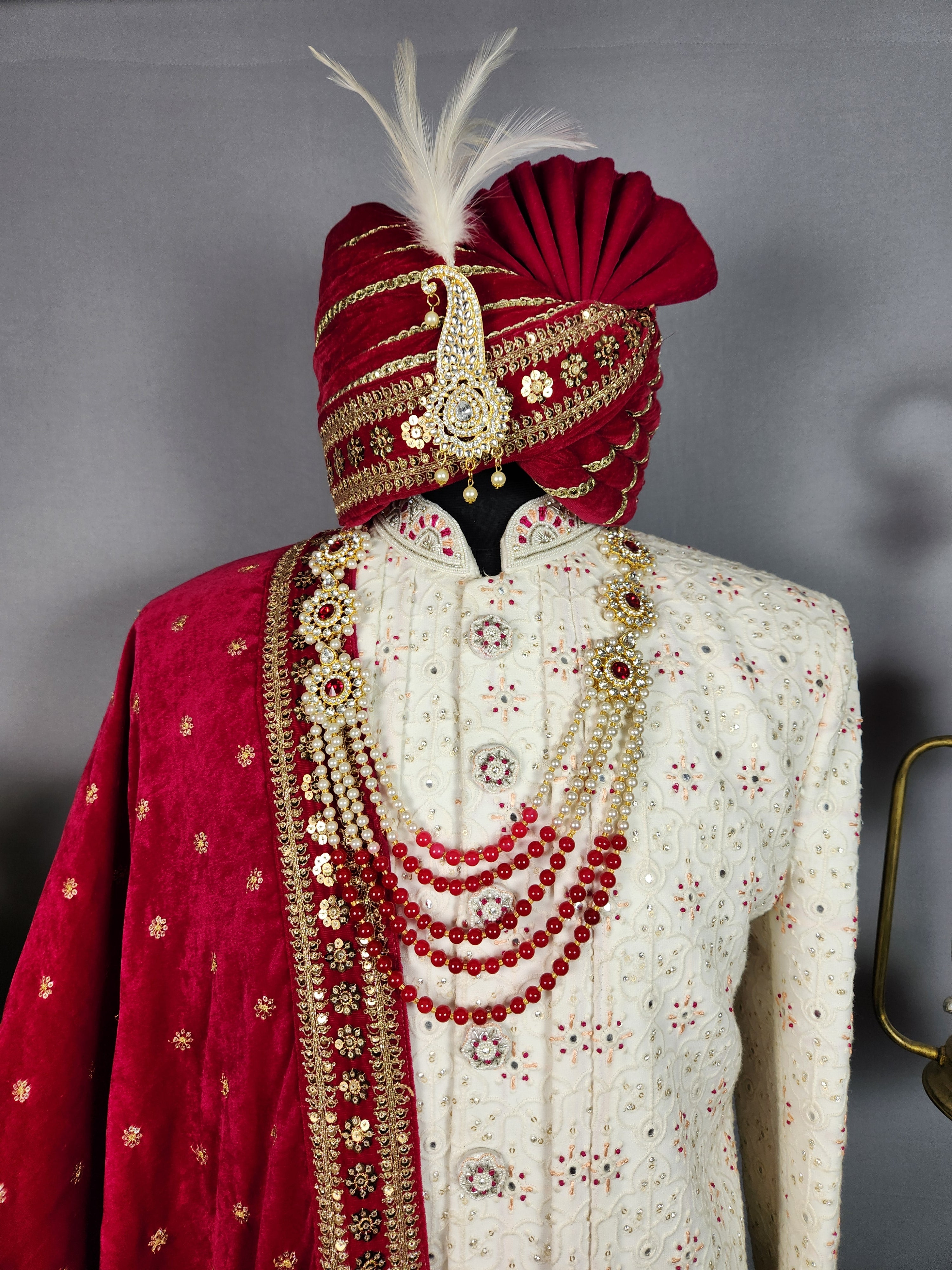 White Sherwani for Groom  -   Indian Wedding Outfit for Men