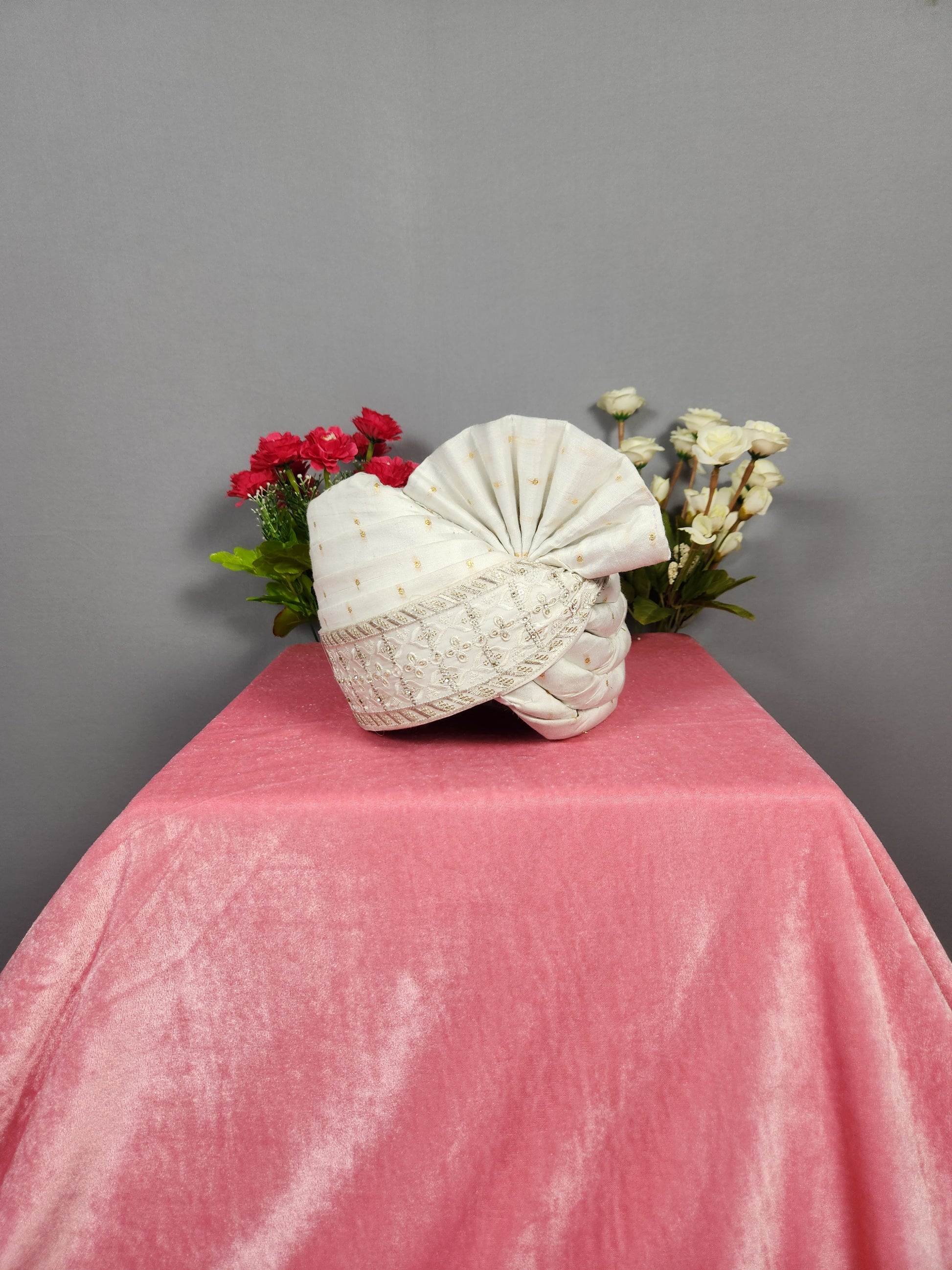 White Groom Turban Shawl Set