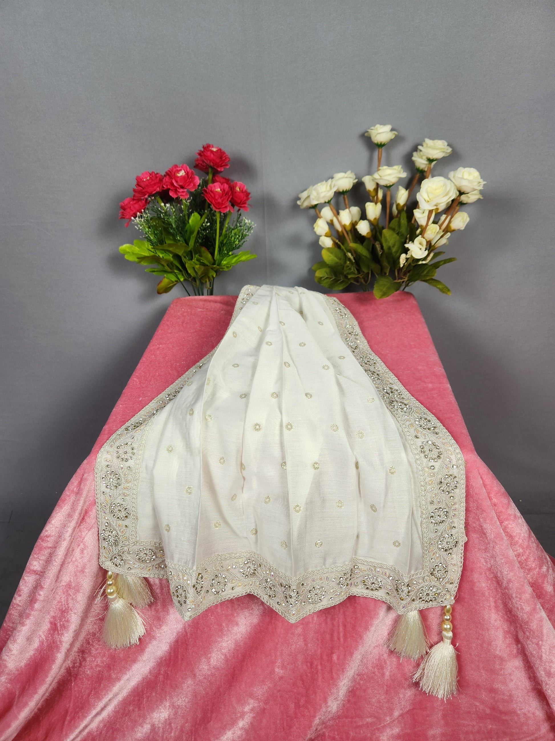 White Groom Turban Shawl Set