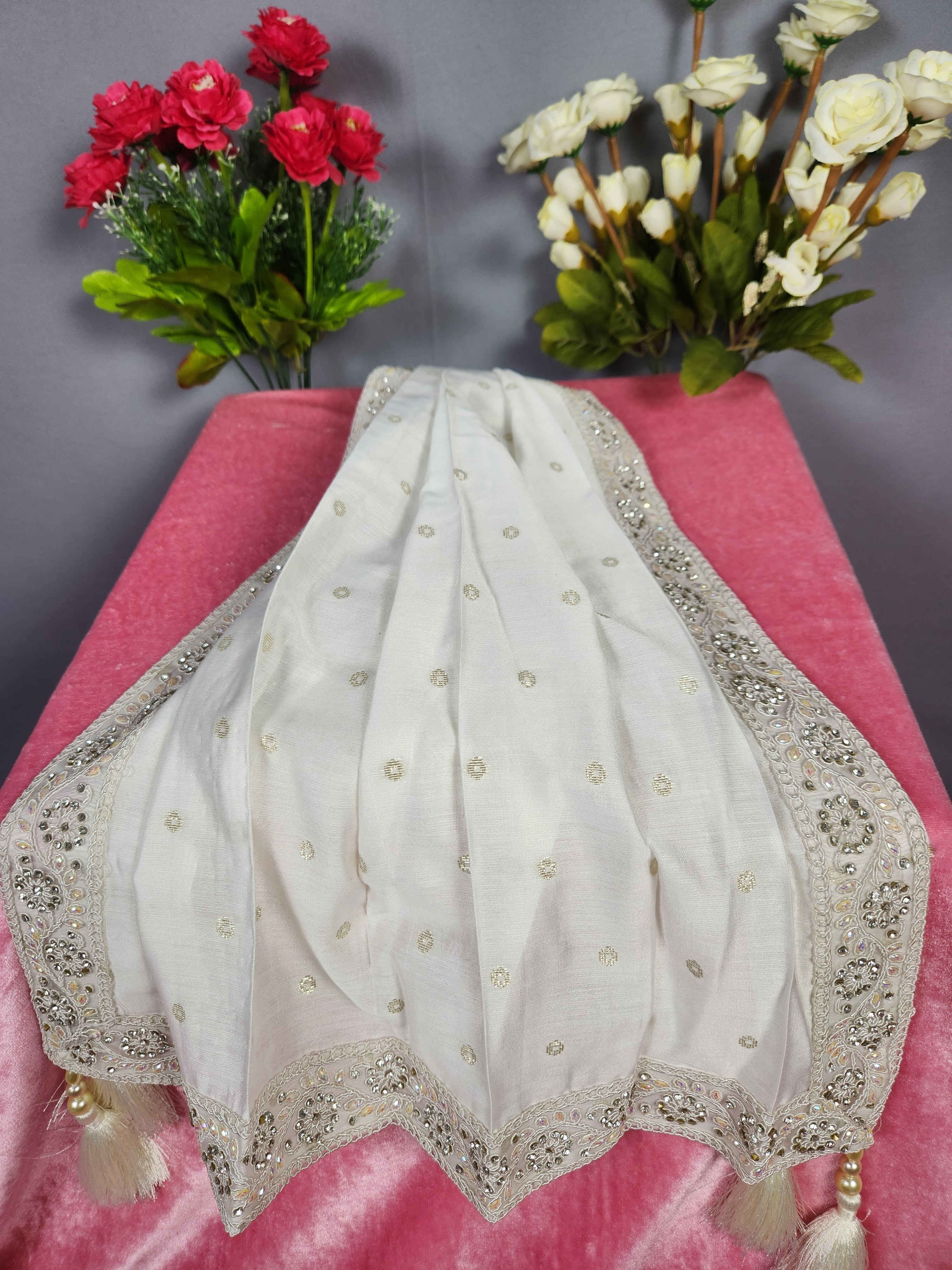 White Groom Turban Shawl Set