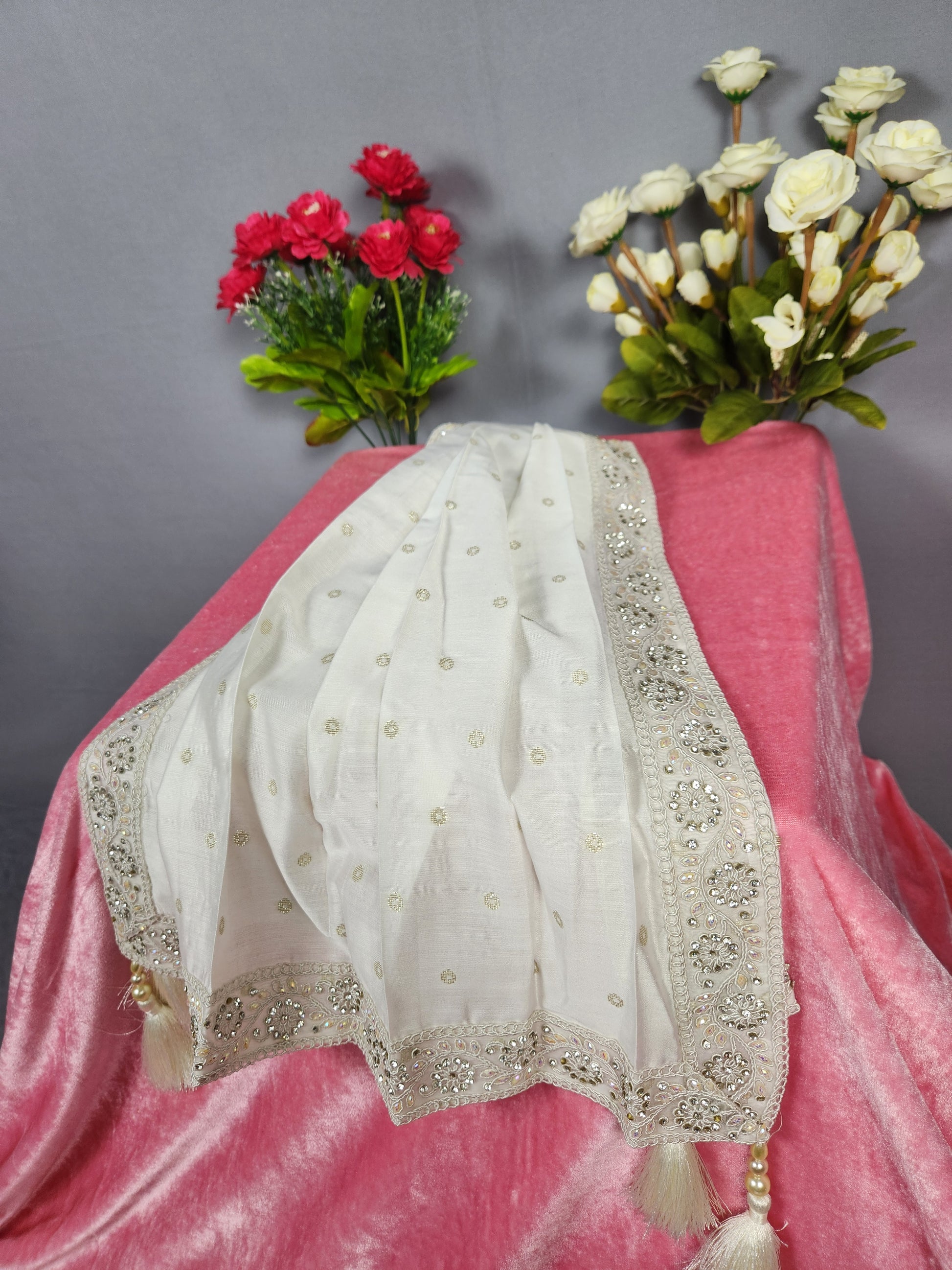 White Groom Turban Shawl Set