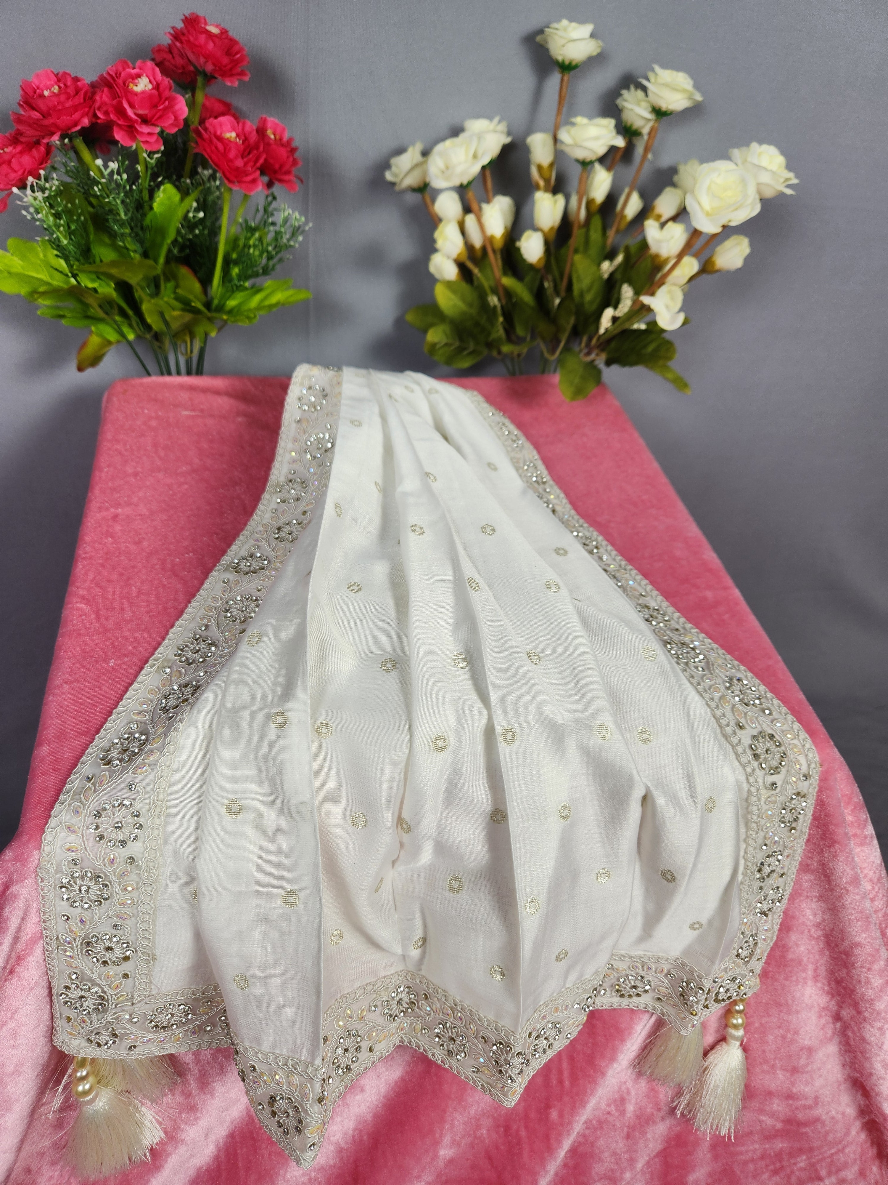 White Groom Turban Shawl Set