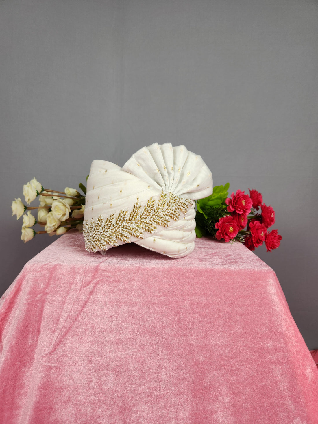 White Groom Turban For Groom