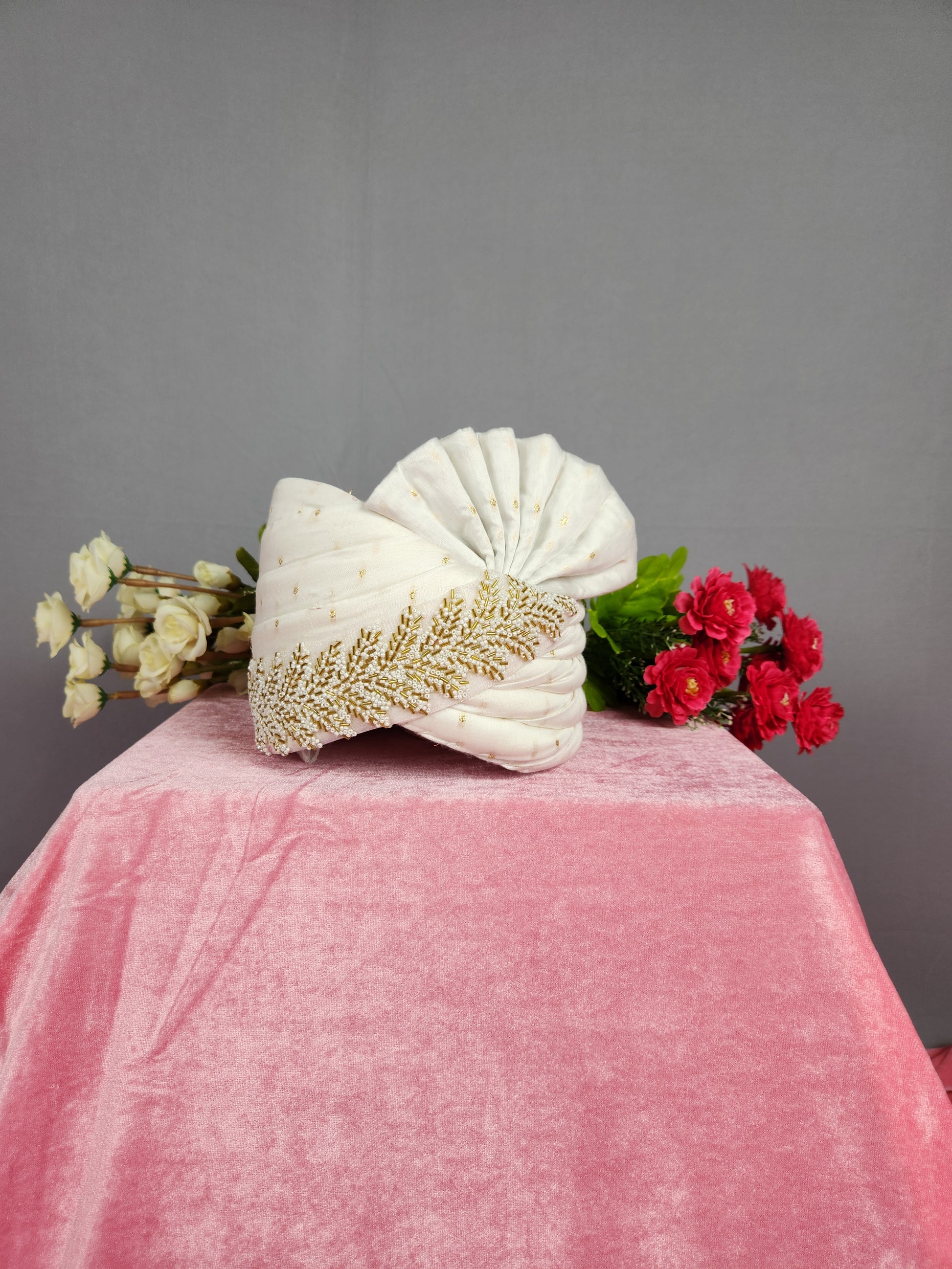 White Groom Turban For Groom