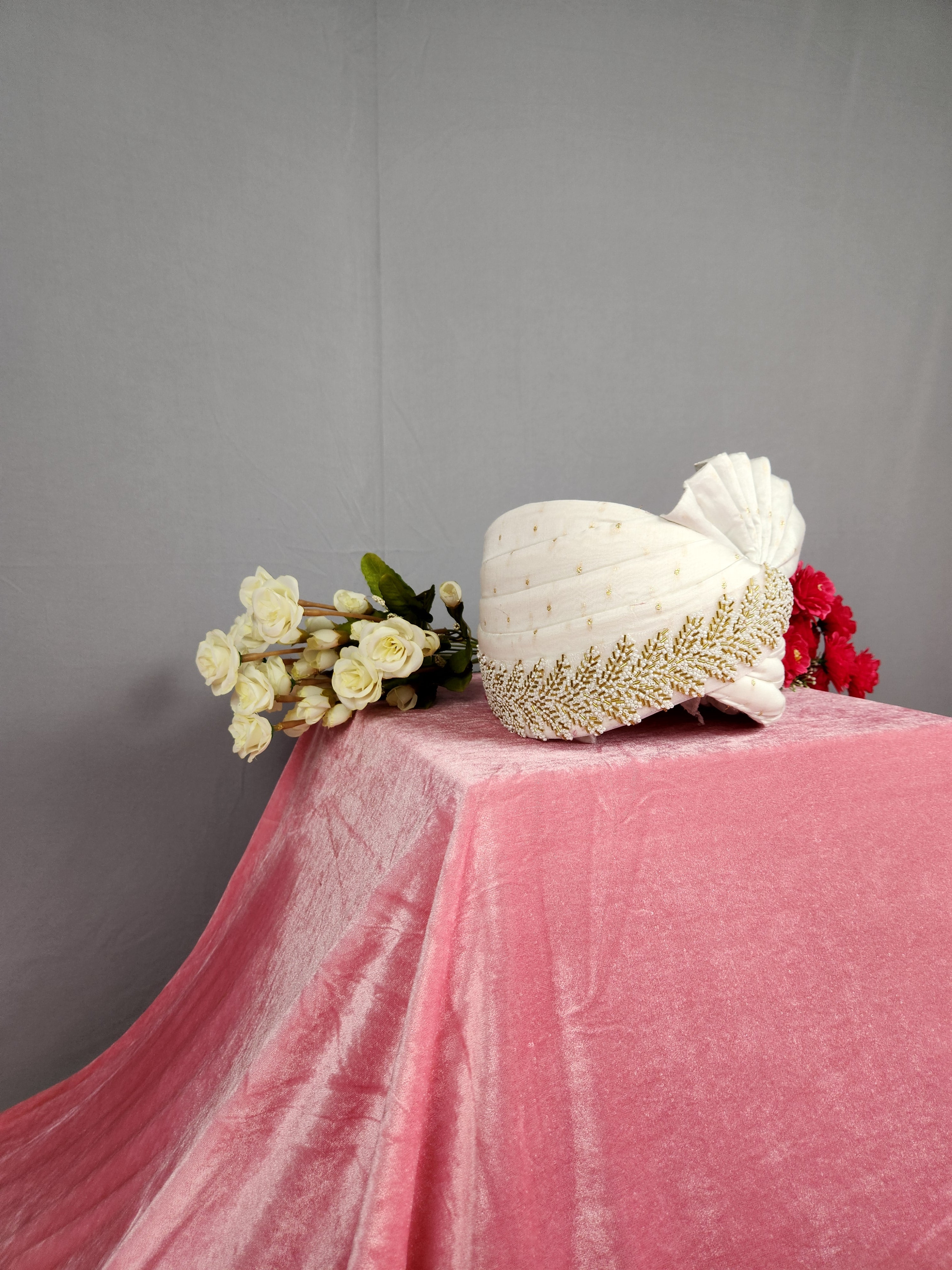 White Groom Turban For Groom