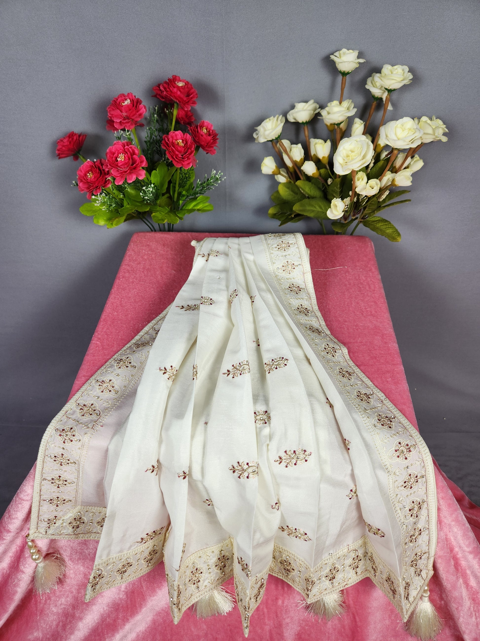 White Groom Turban Shawl Set