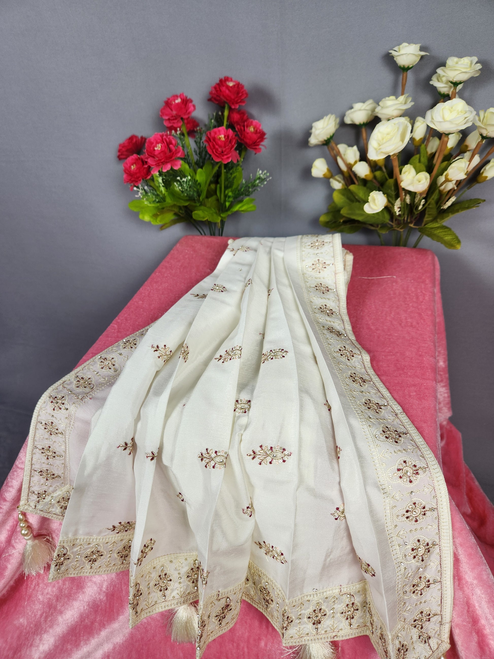 White Groom Turban Shawl Set