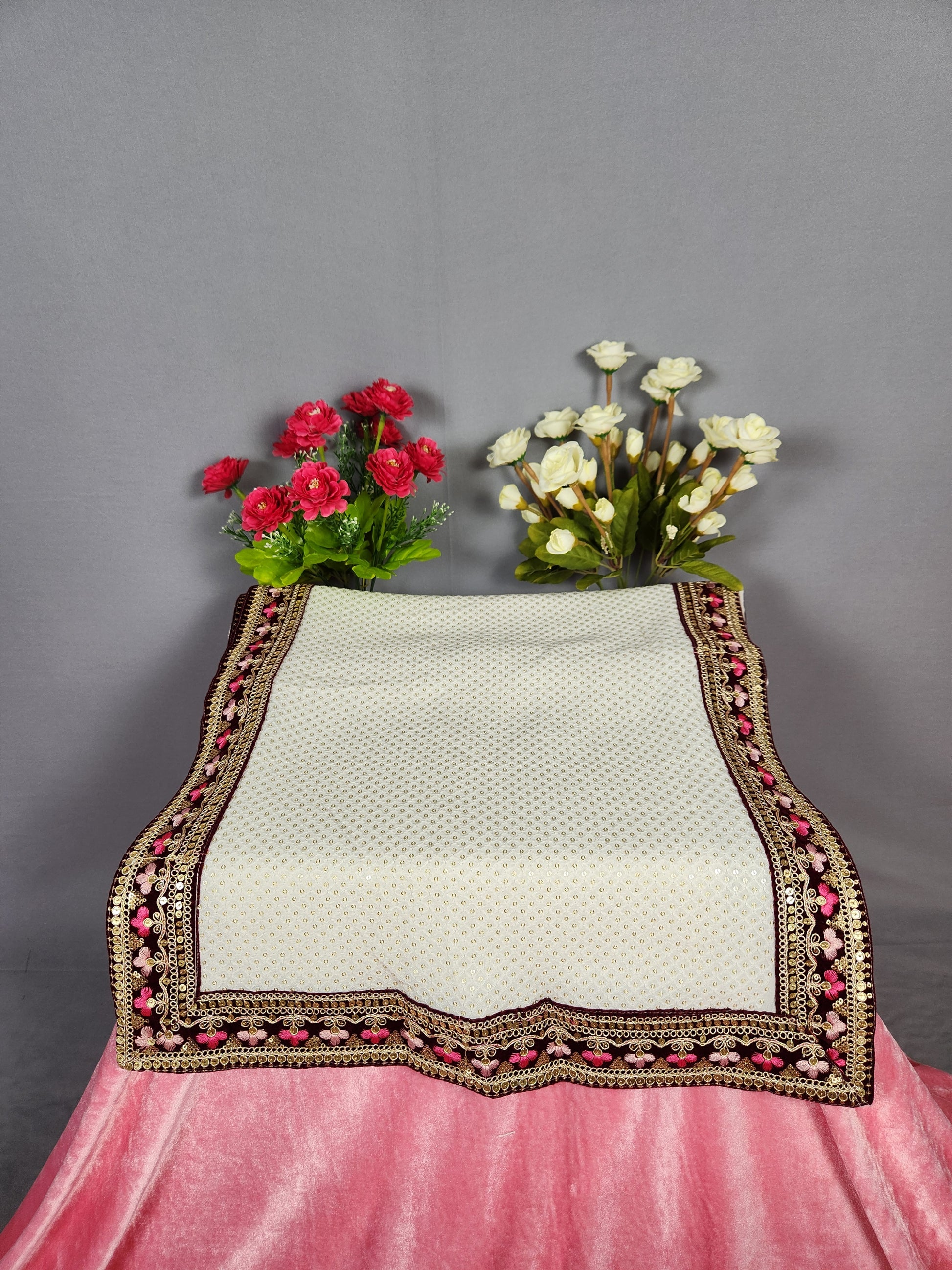 White Groom Turban Shawl Set