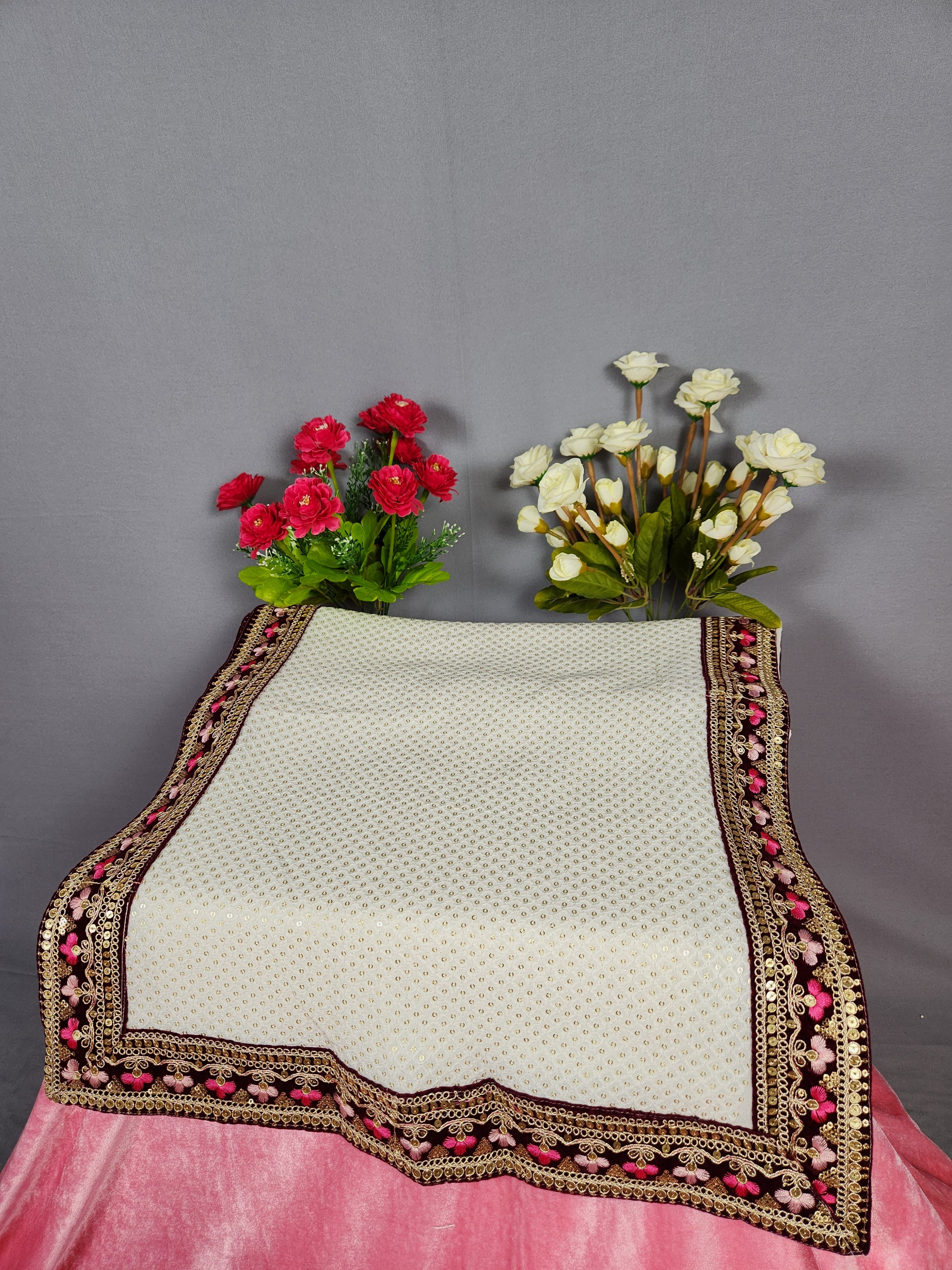 White Groom Turban Shawl Set