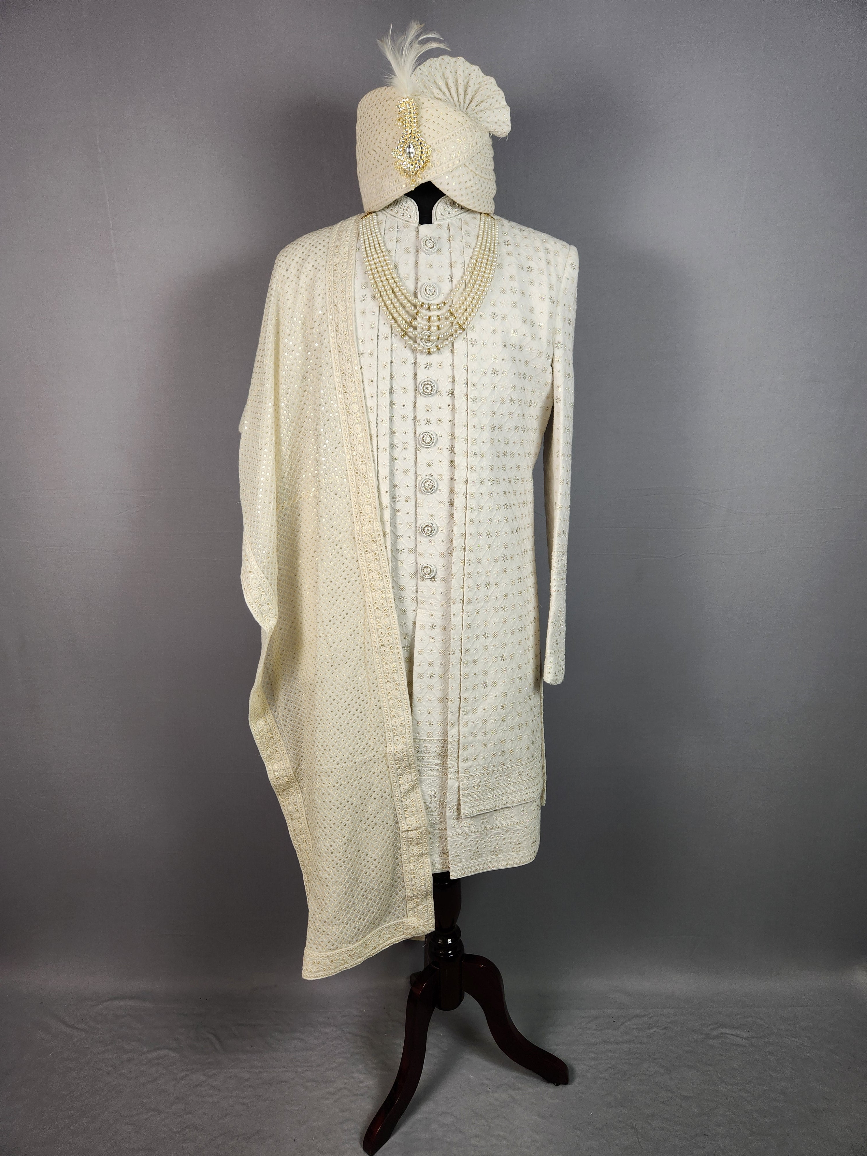 White Wedding Groom Sherwani - Sherwani For Men