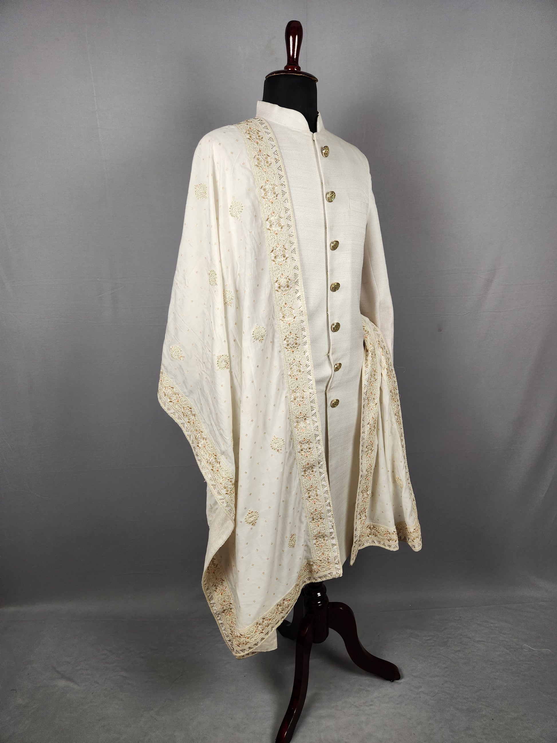 White Wedding Shawl for Groom