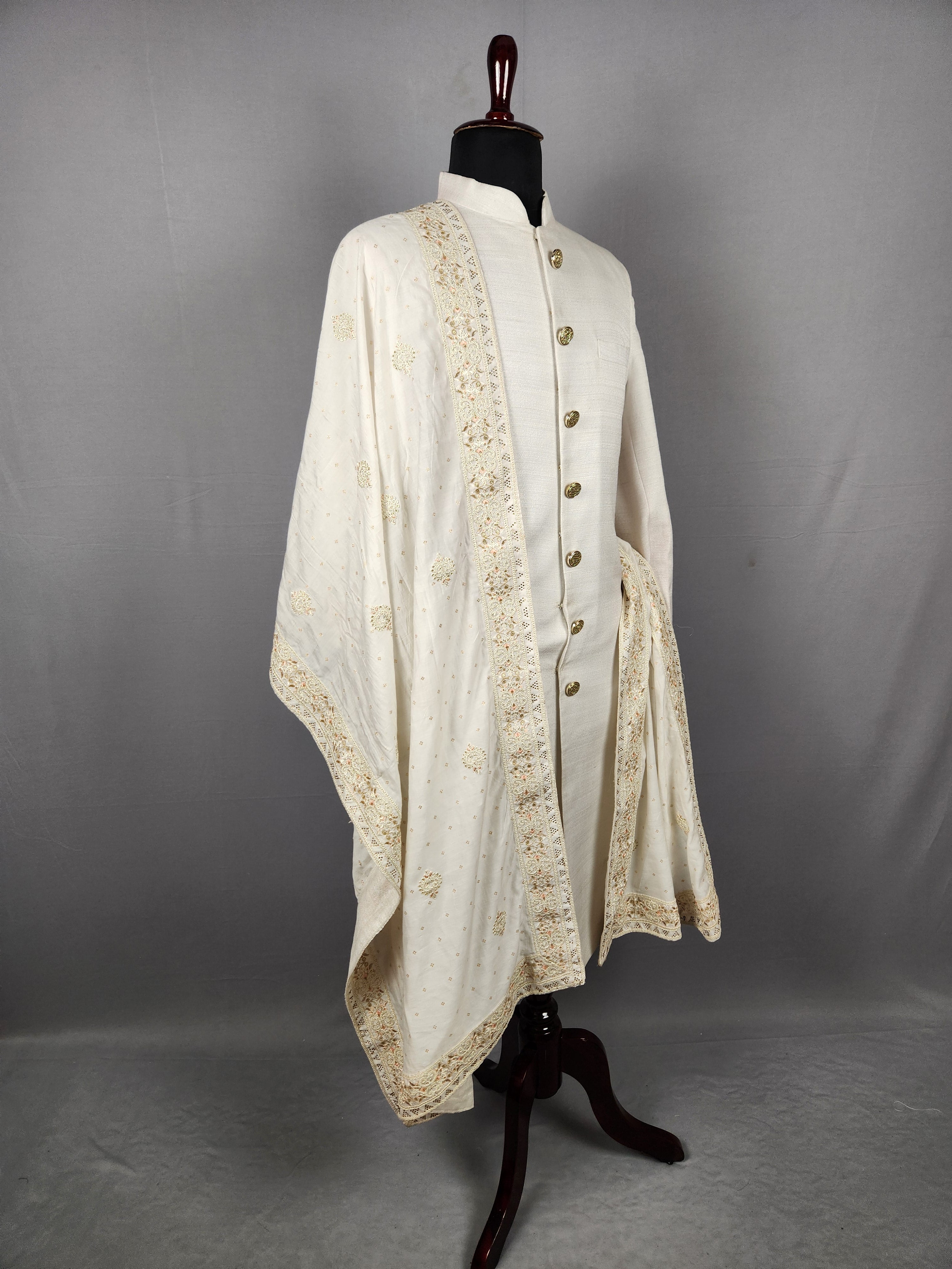 White Wedding Shawl for Groom