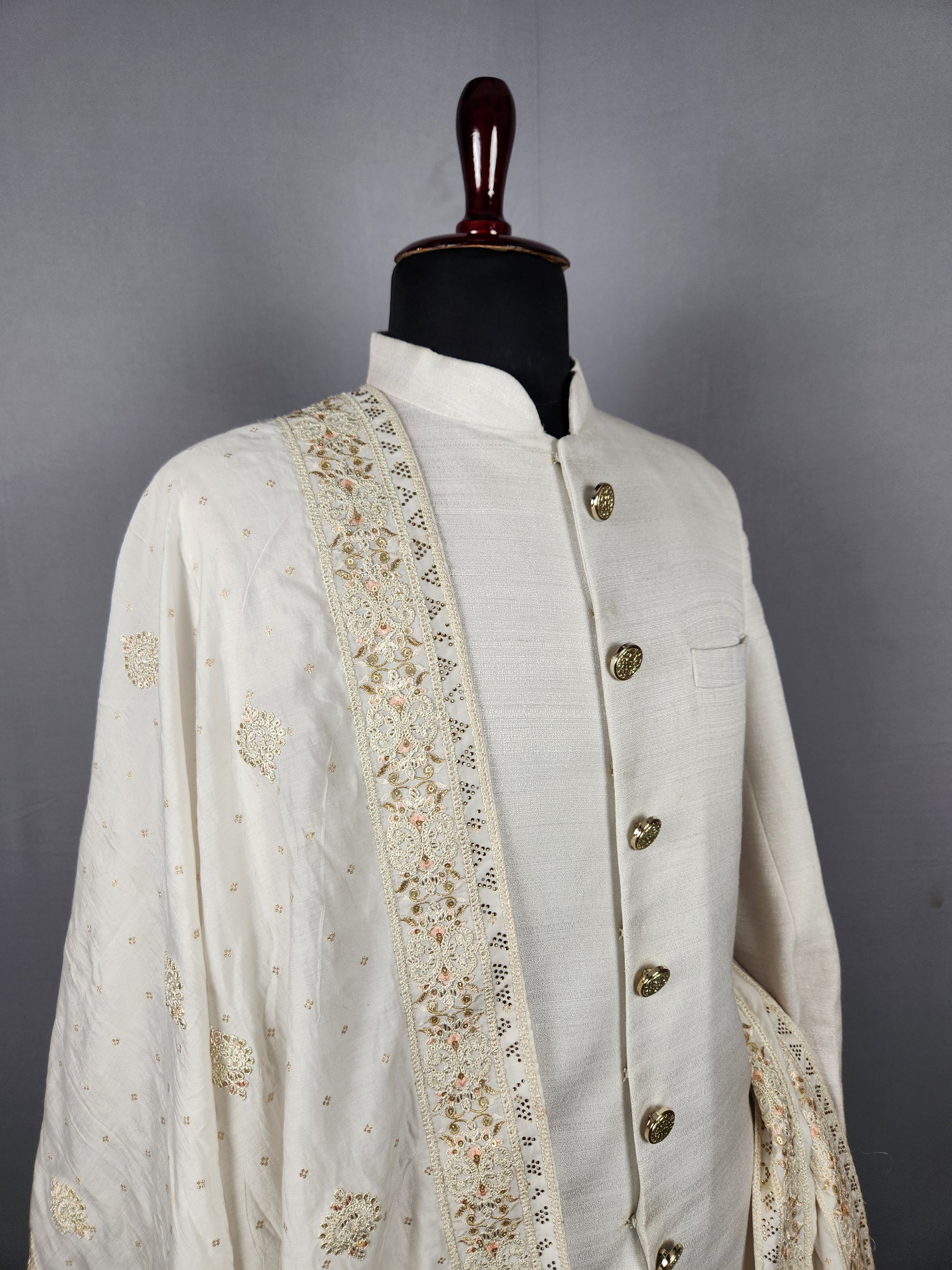 White Wedding Shawl for Groom