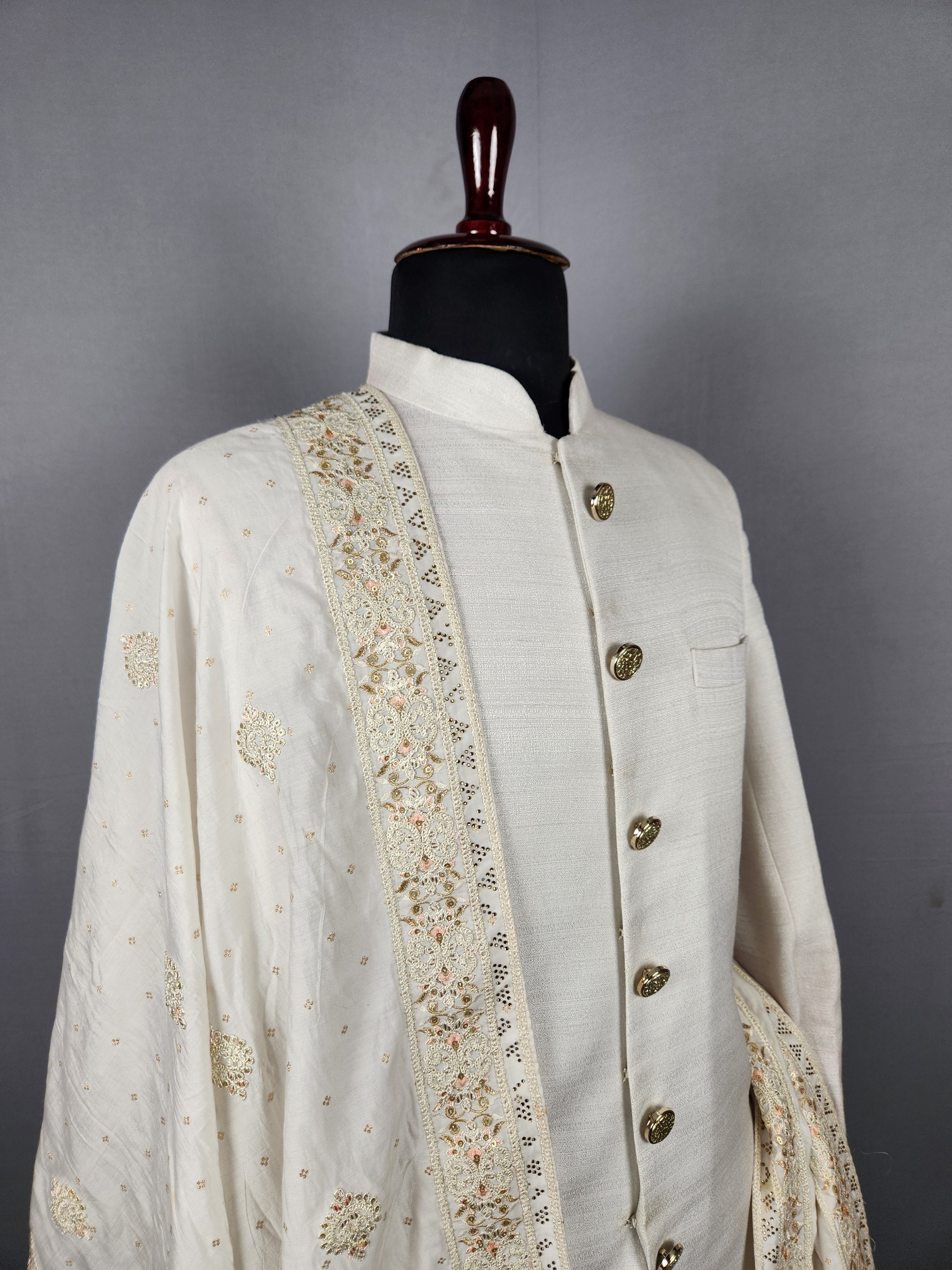 White Wedding Shawl for Groom