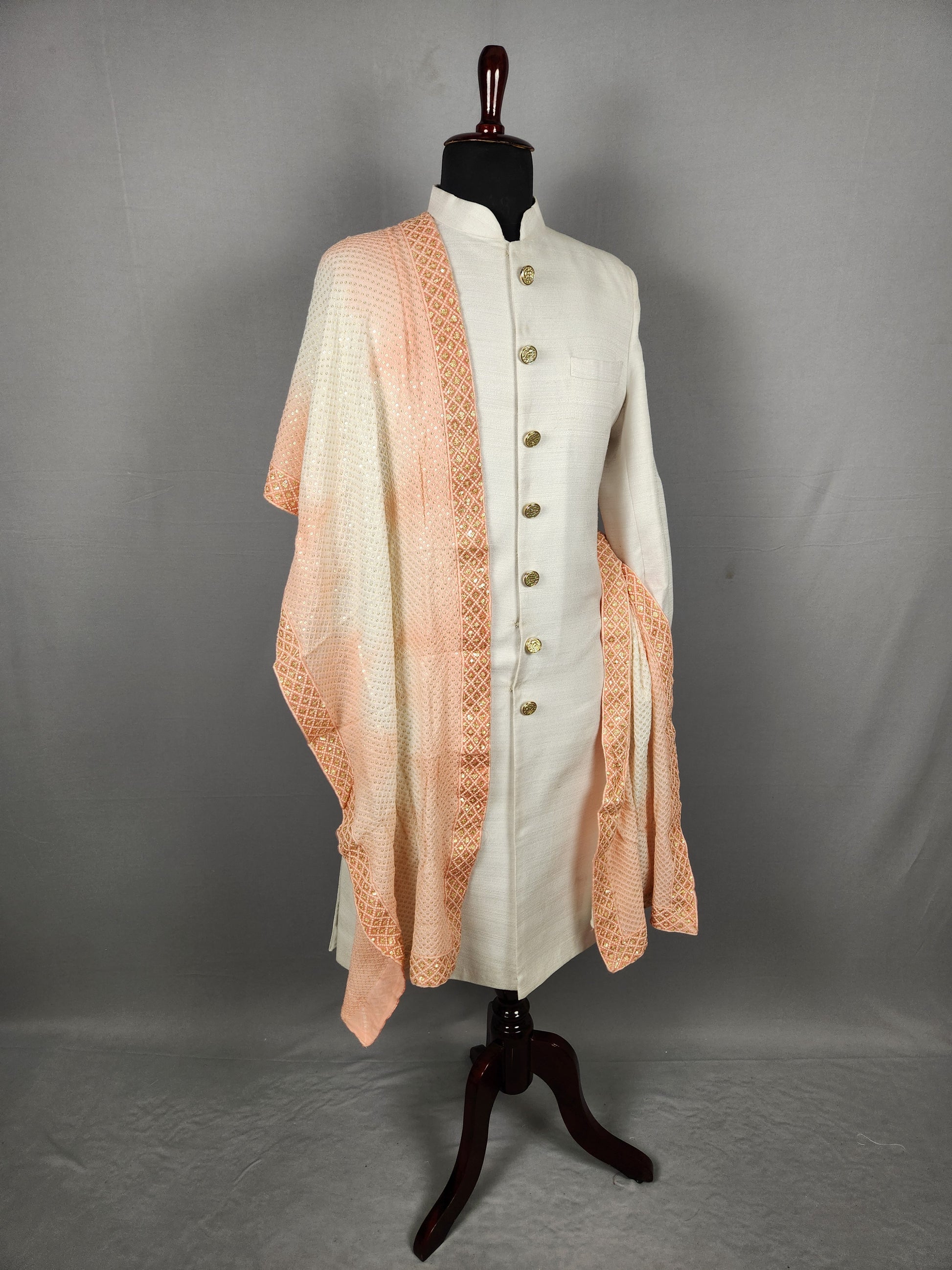 White Wedding Shawl for Groom