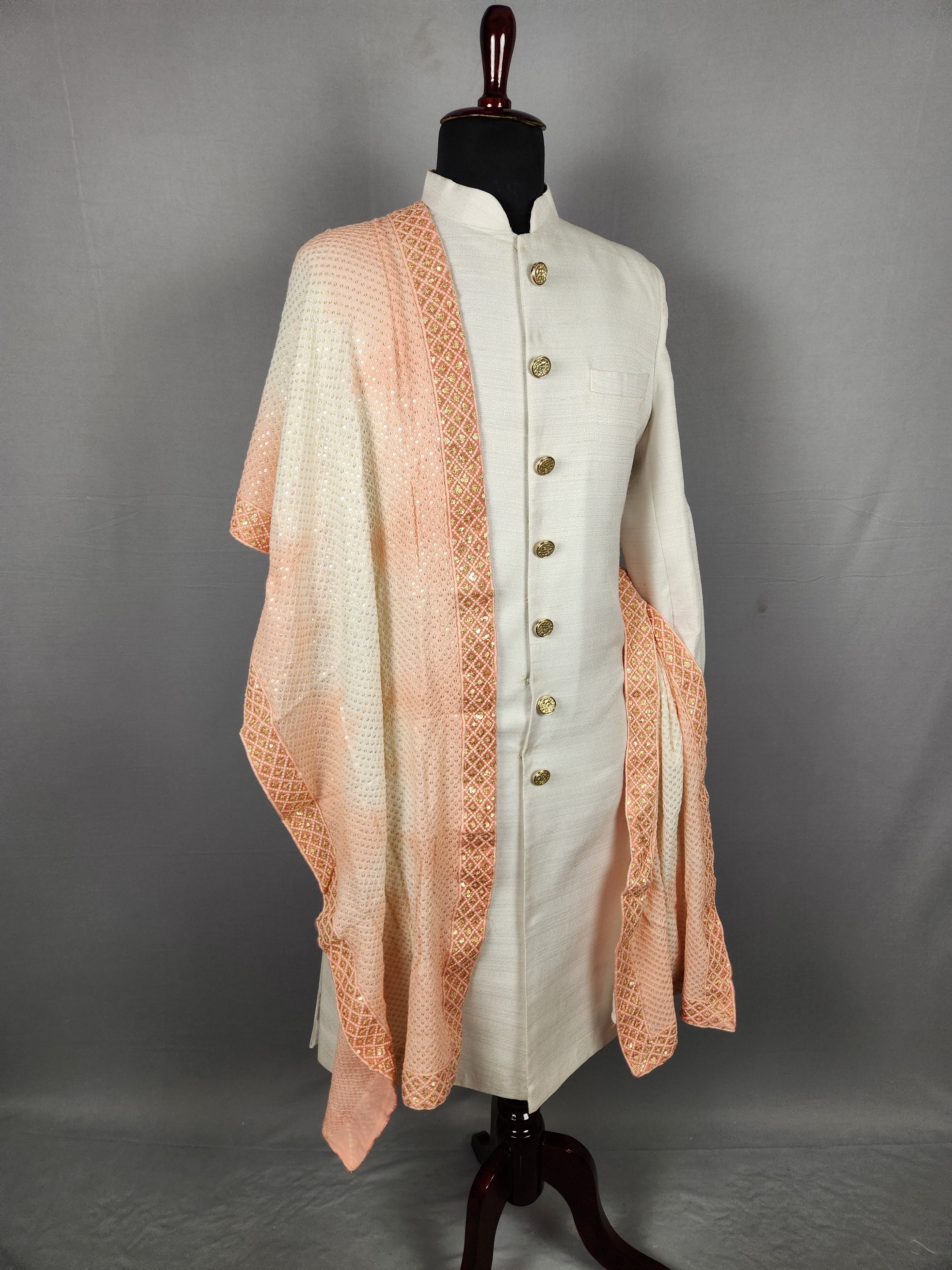 White Wedding Shawl for Groom