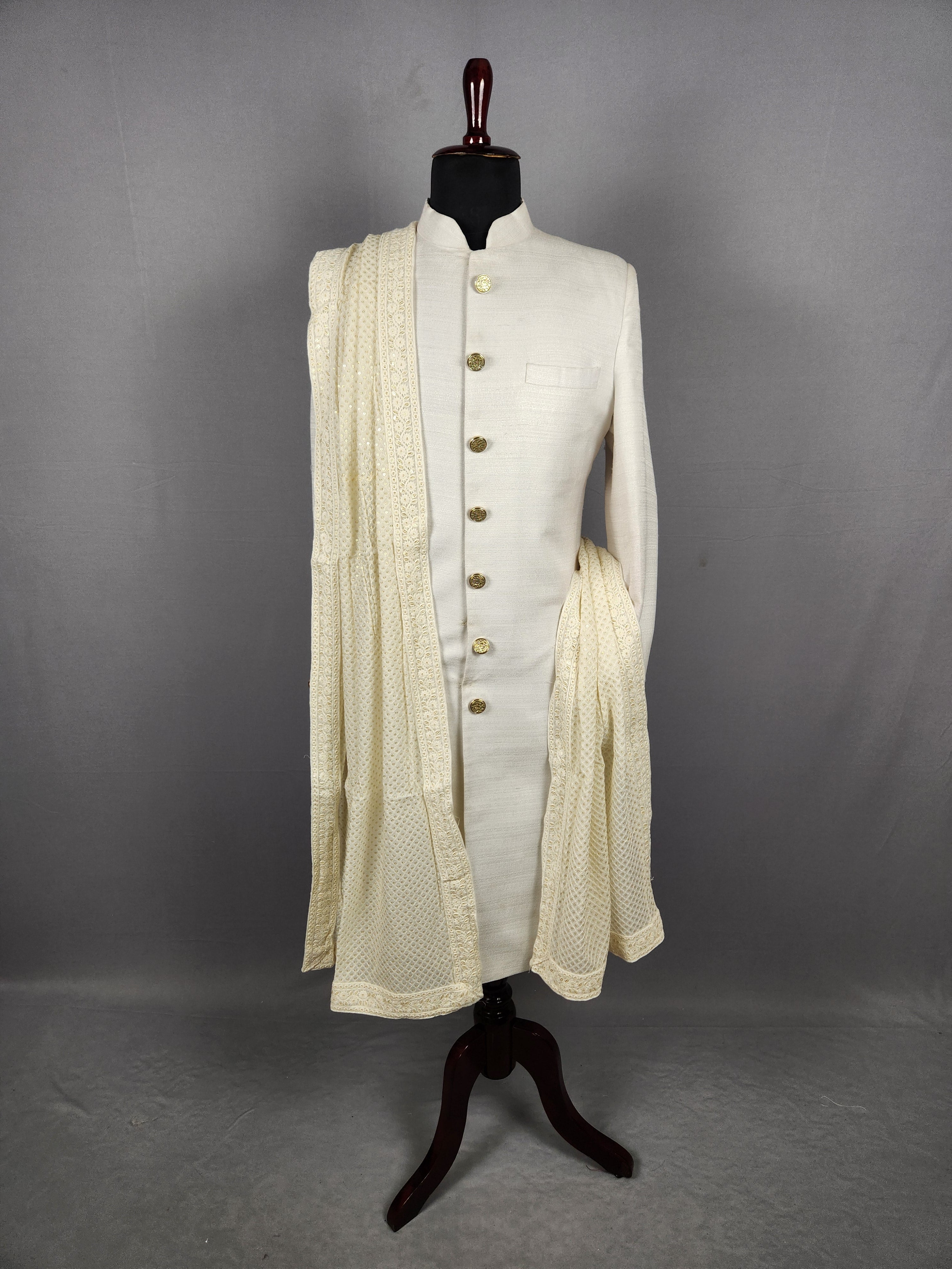 White Wedding Shawl for Groom