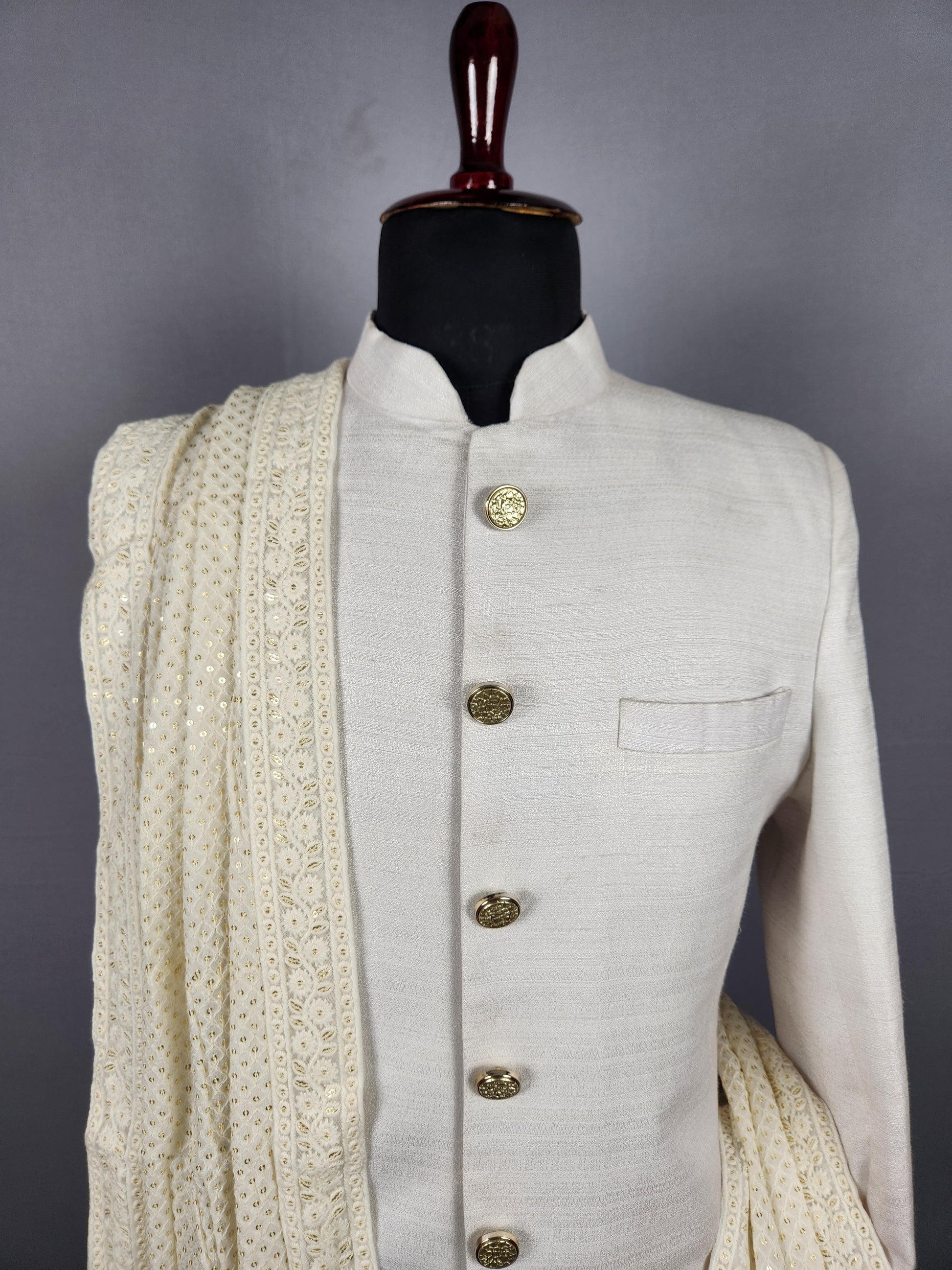 White Wedding Shawl for Groom