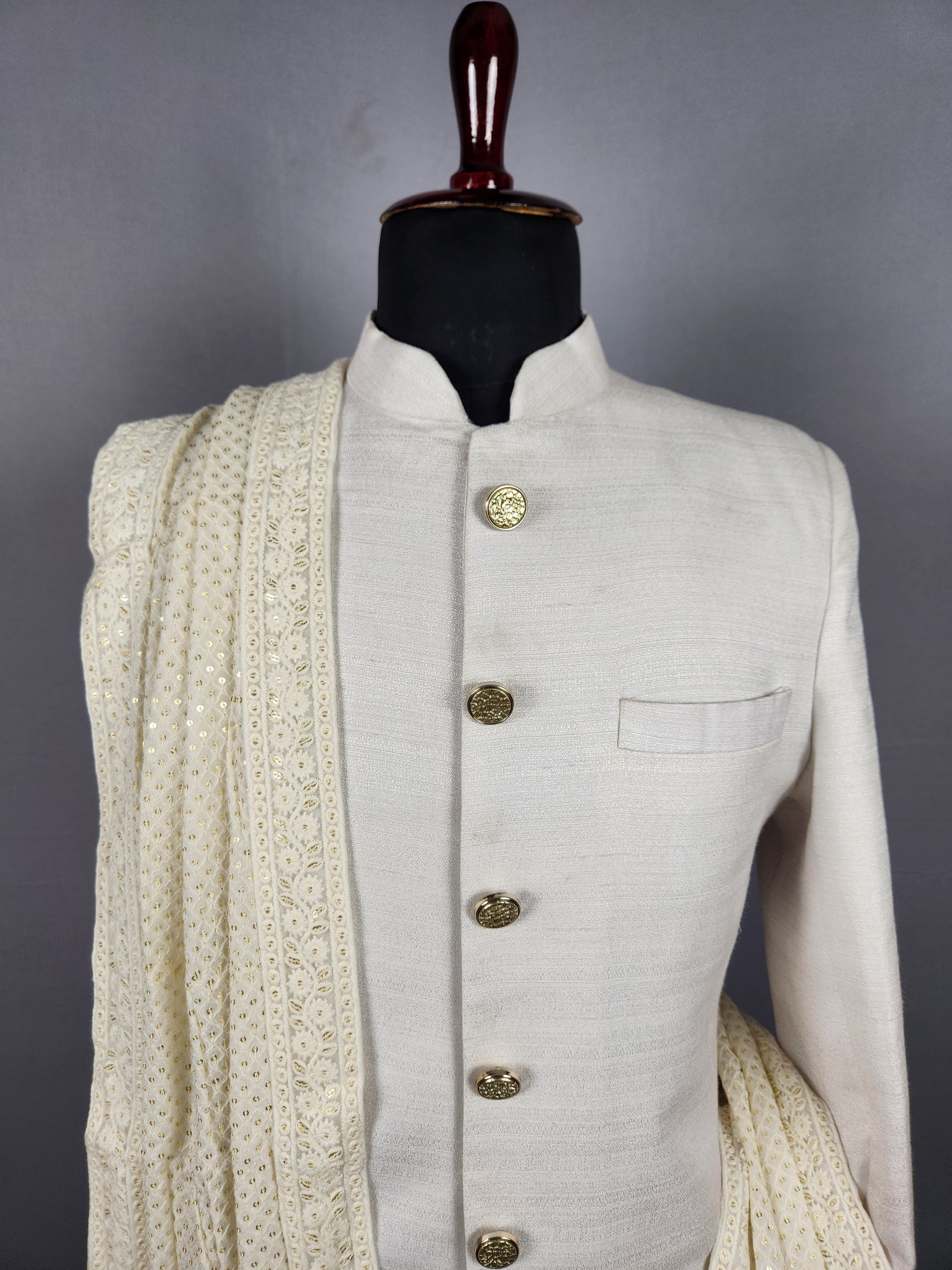 White Wedding Shawl for Groom