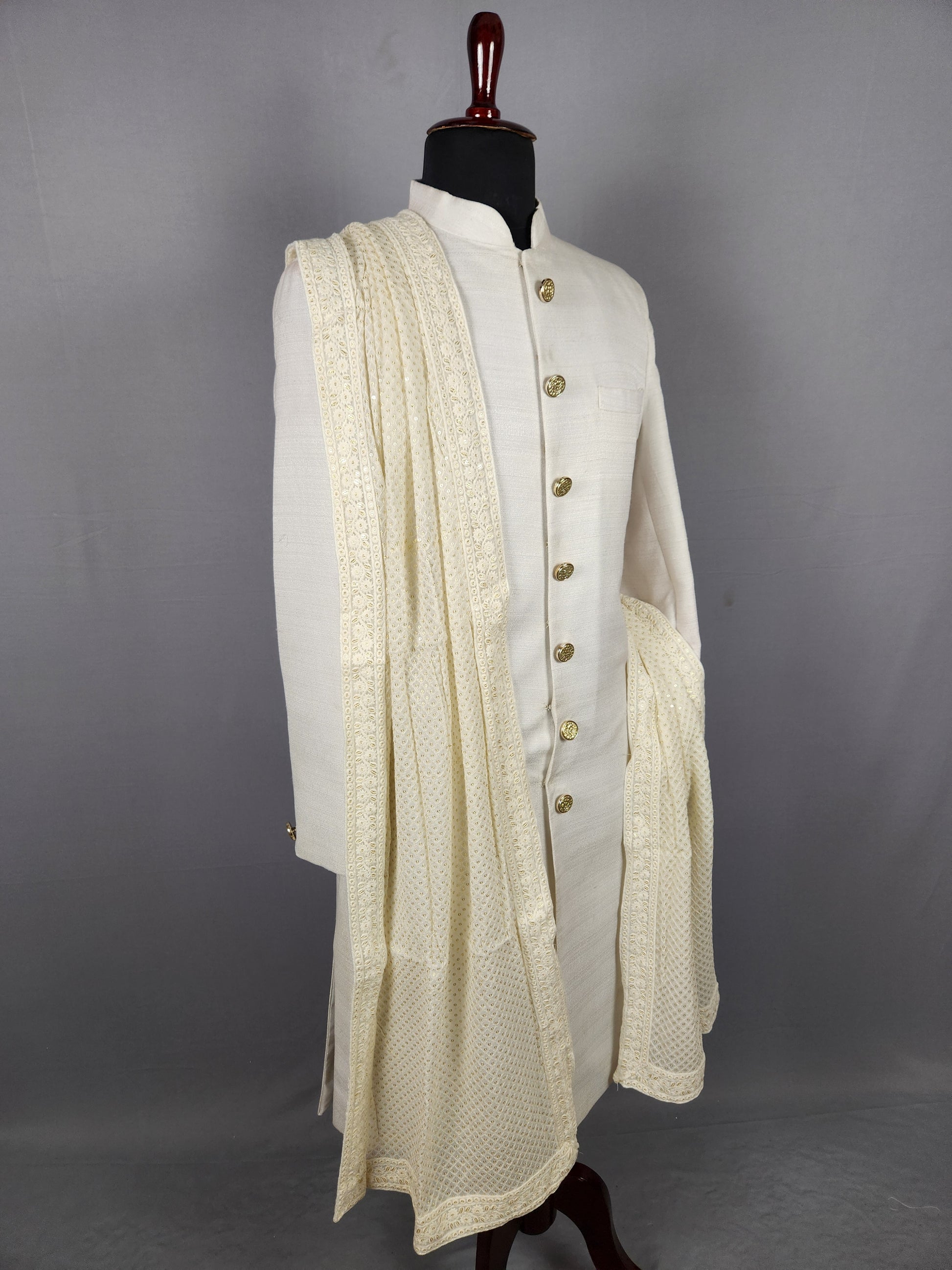 White Wedding Shawl for Groom