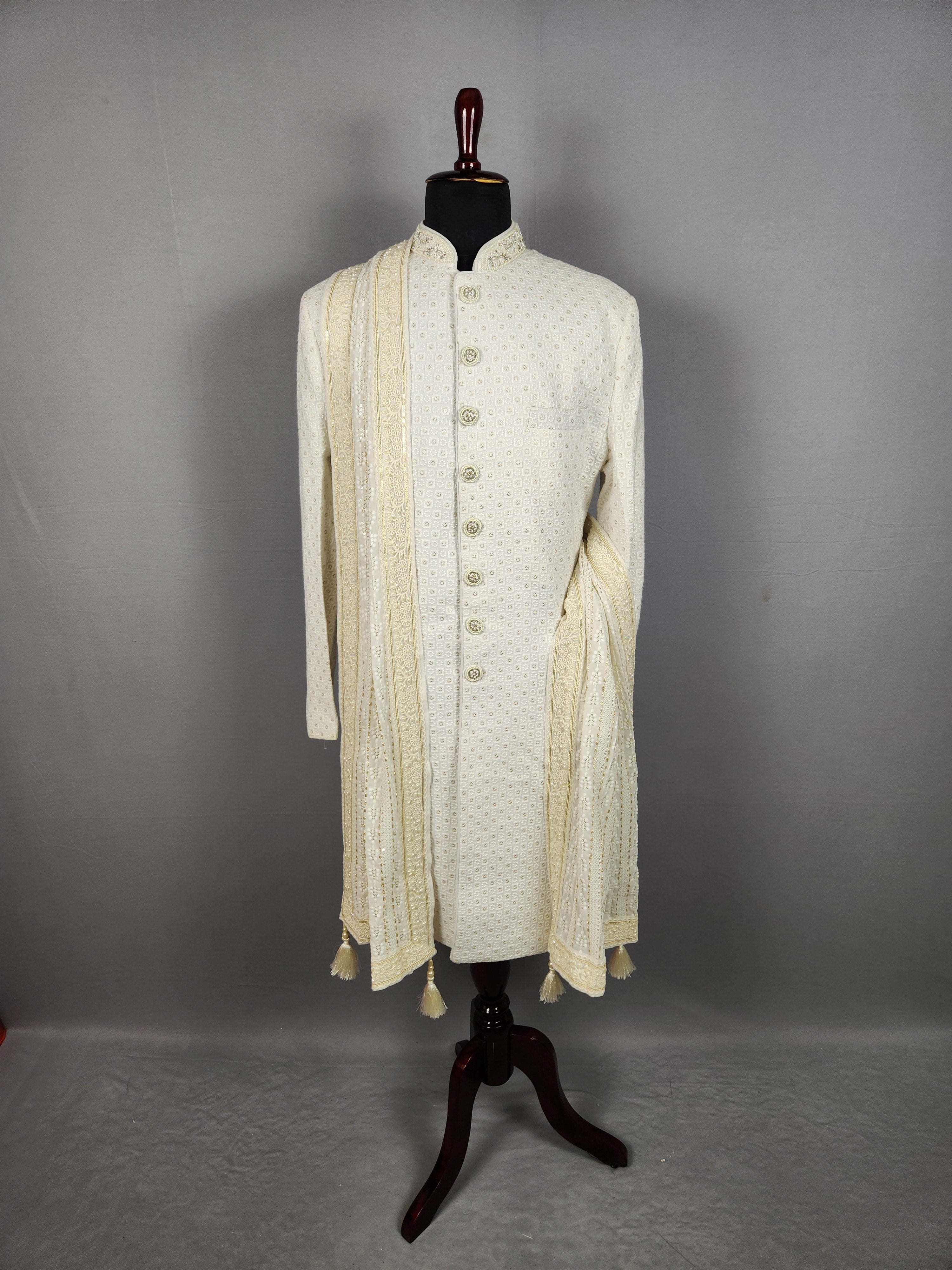 White Wedding Shawl for Groom