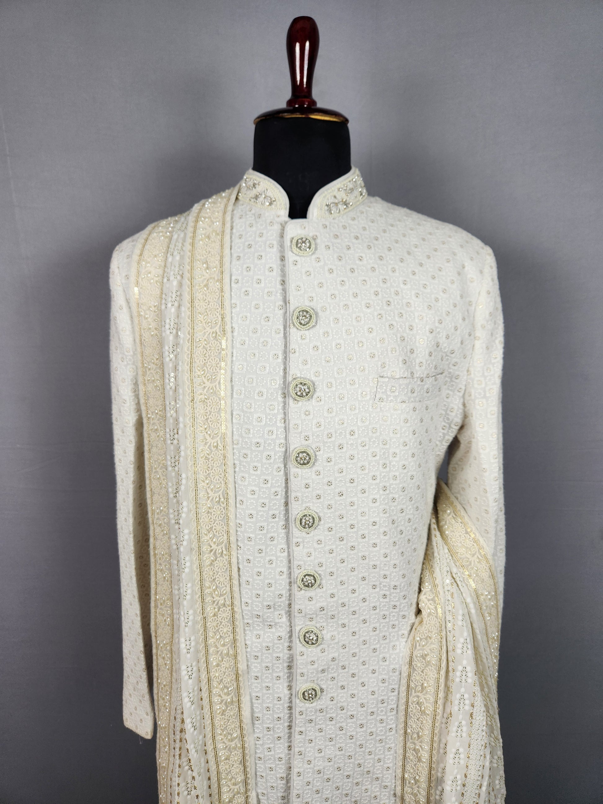 White Wedding Shawl for Groom