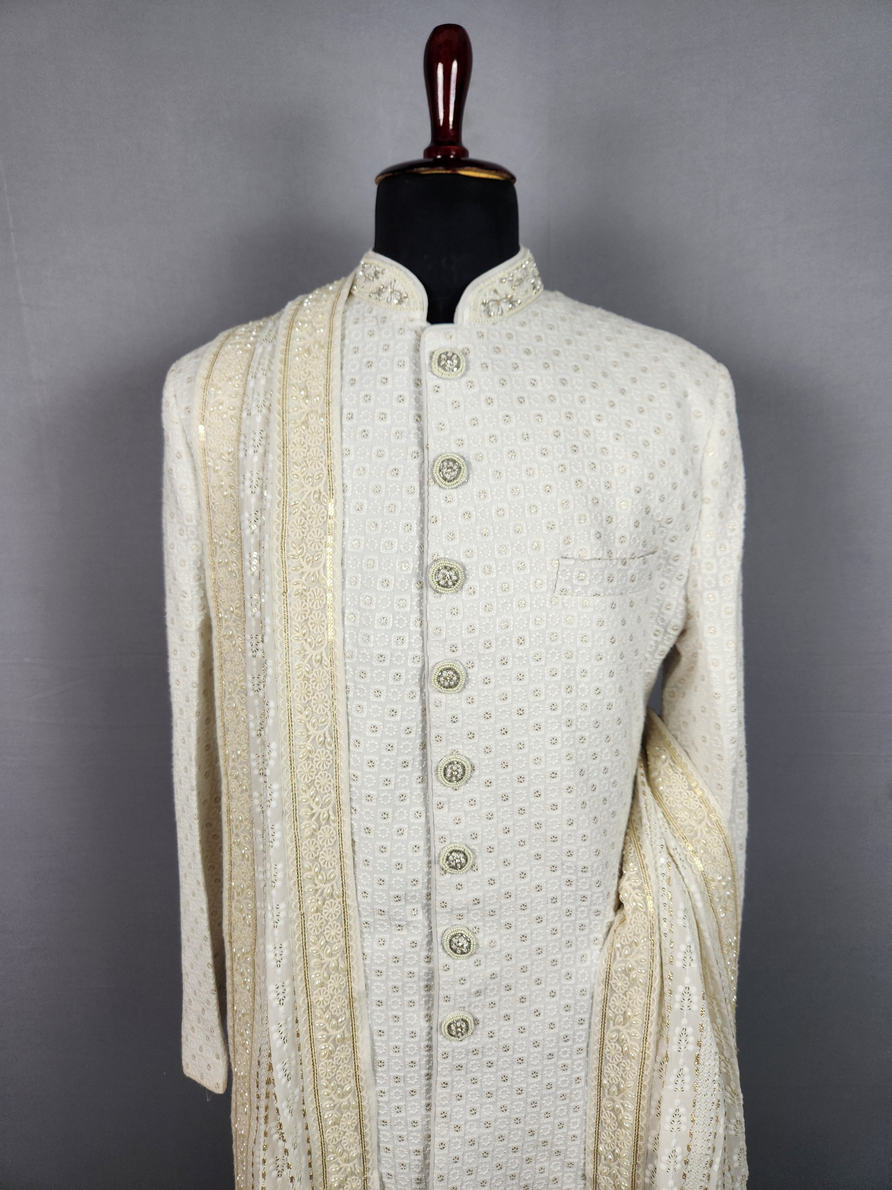 White Wedding Shawl for Groom